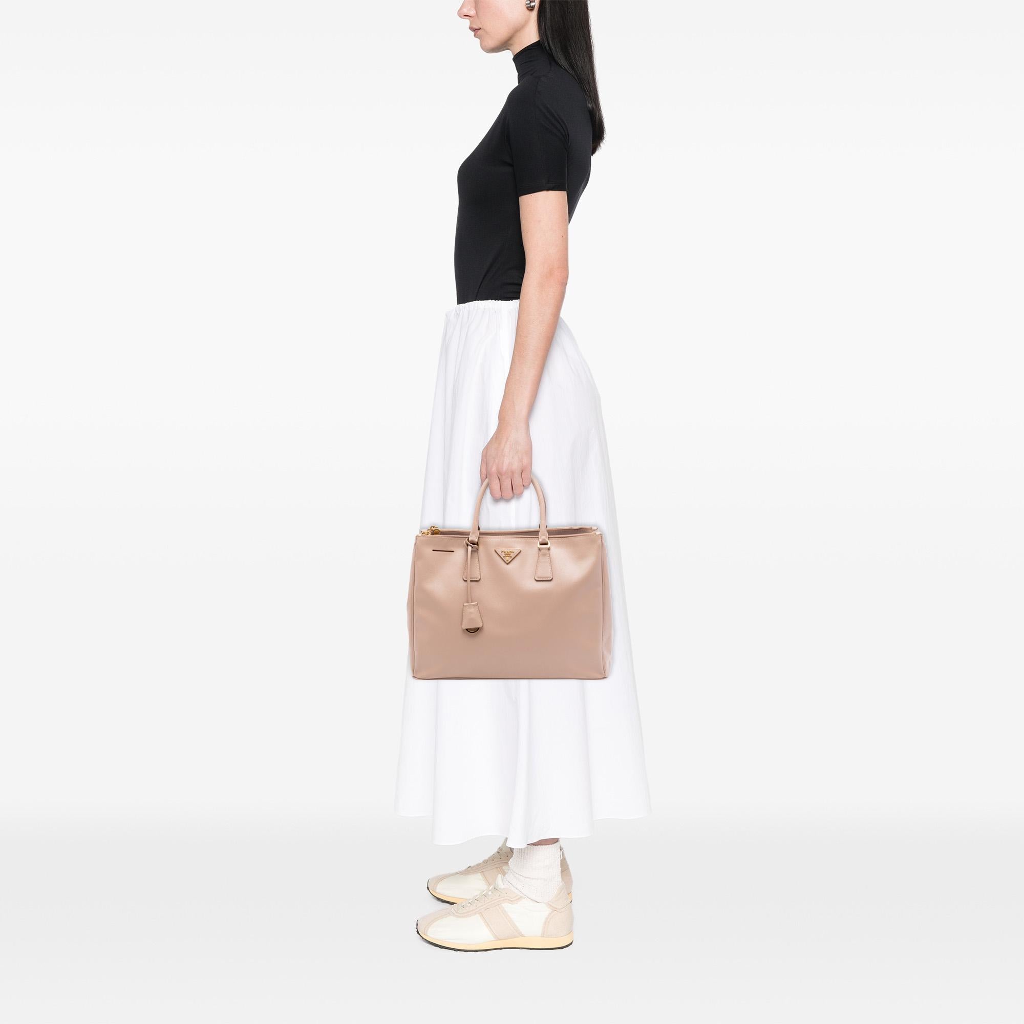 Prada Large Saffiano Lux Galleria Double Zip Tote