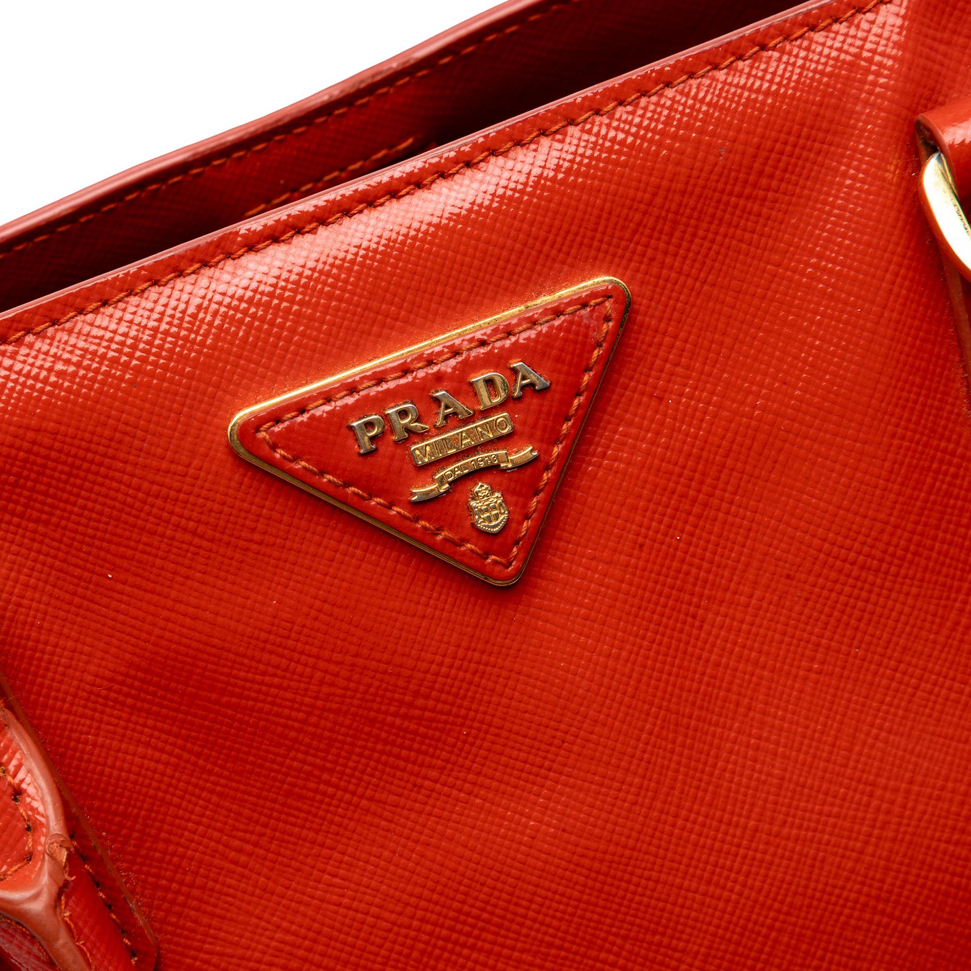 Prada Large Saffiano Vernice Galleria Satchel