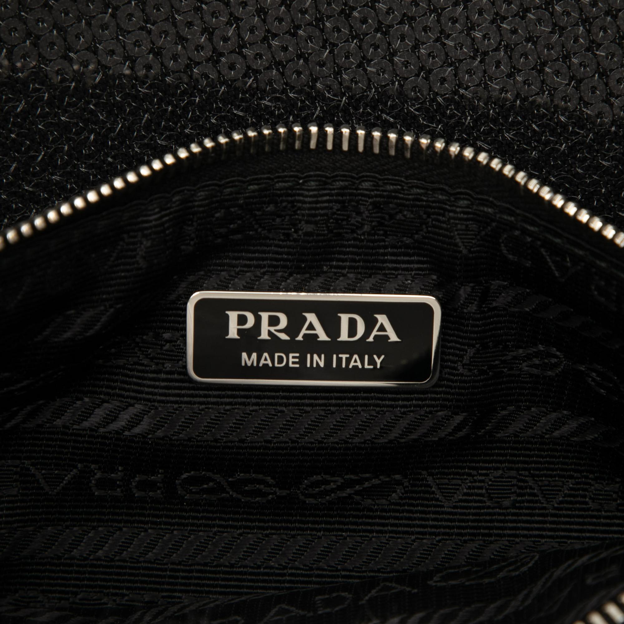 Prada Large Sequined Mesh Logo Tote