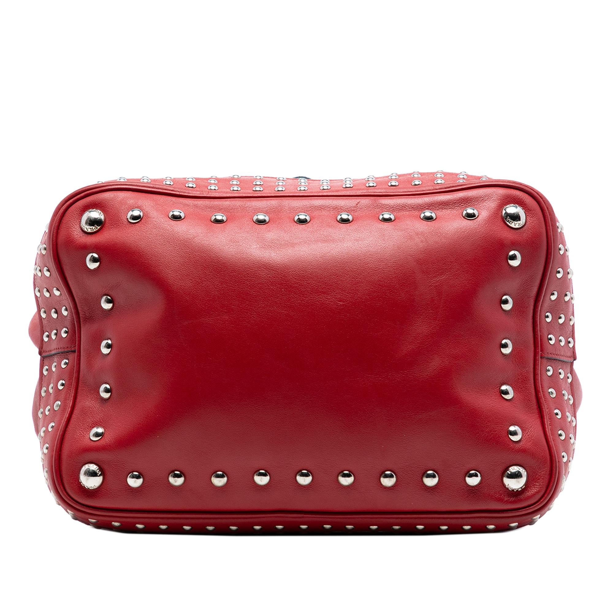 Prada Large Studded Leather Bucket Bag
