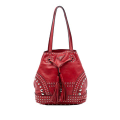 Prada Large Studded Leather Bucket Bag