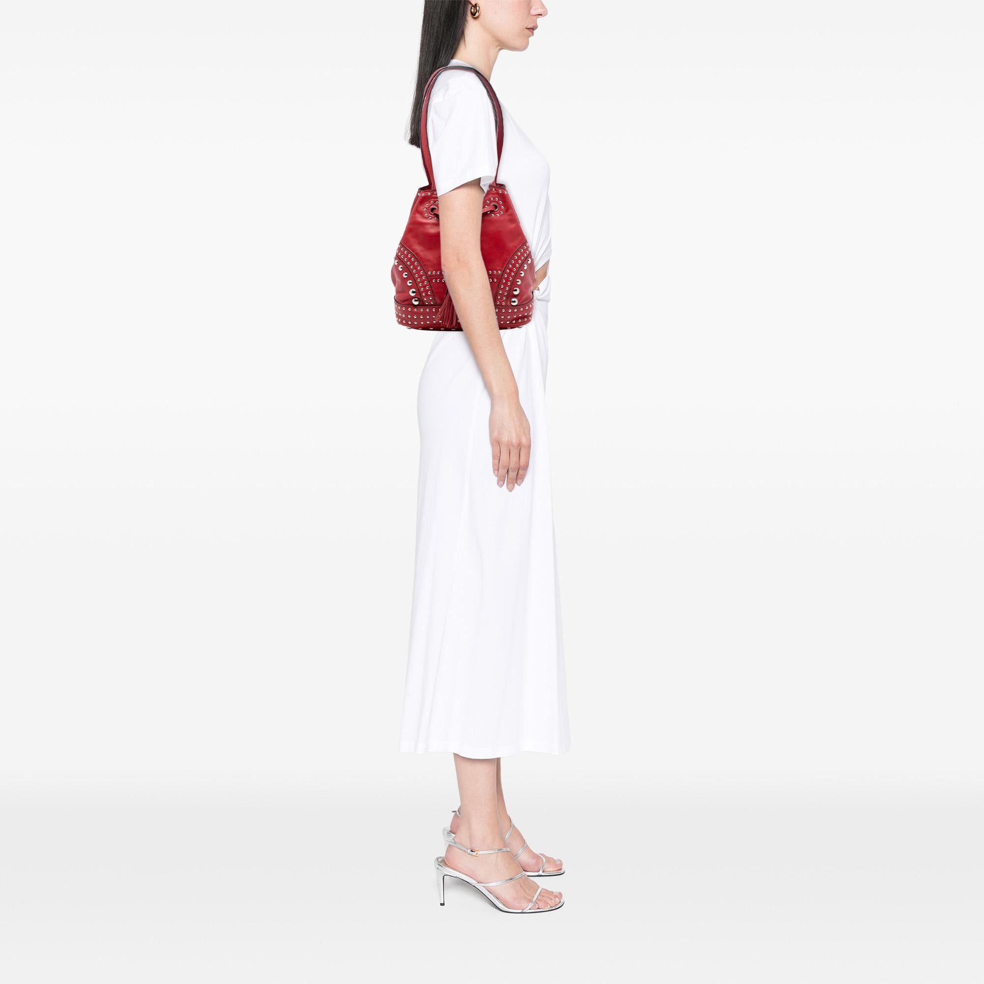 Prada Large Studded Leather Bucket Bag