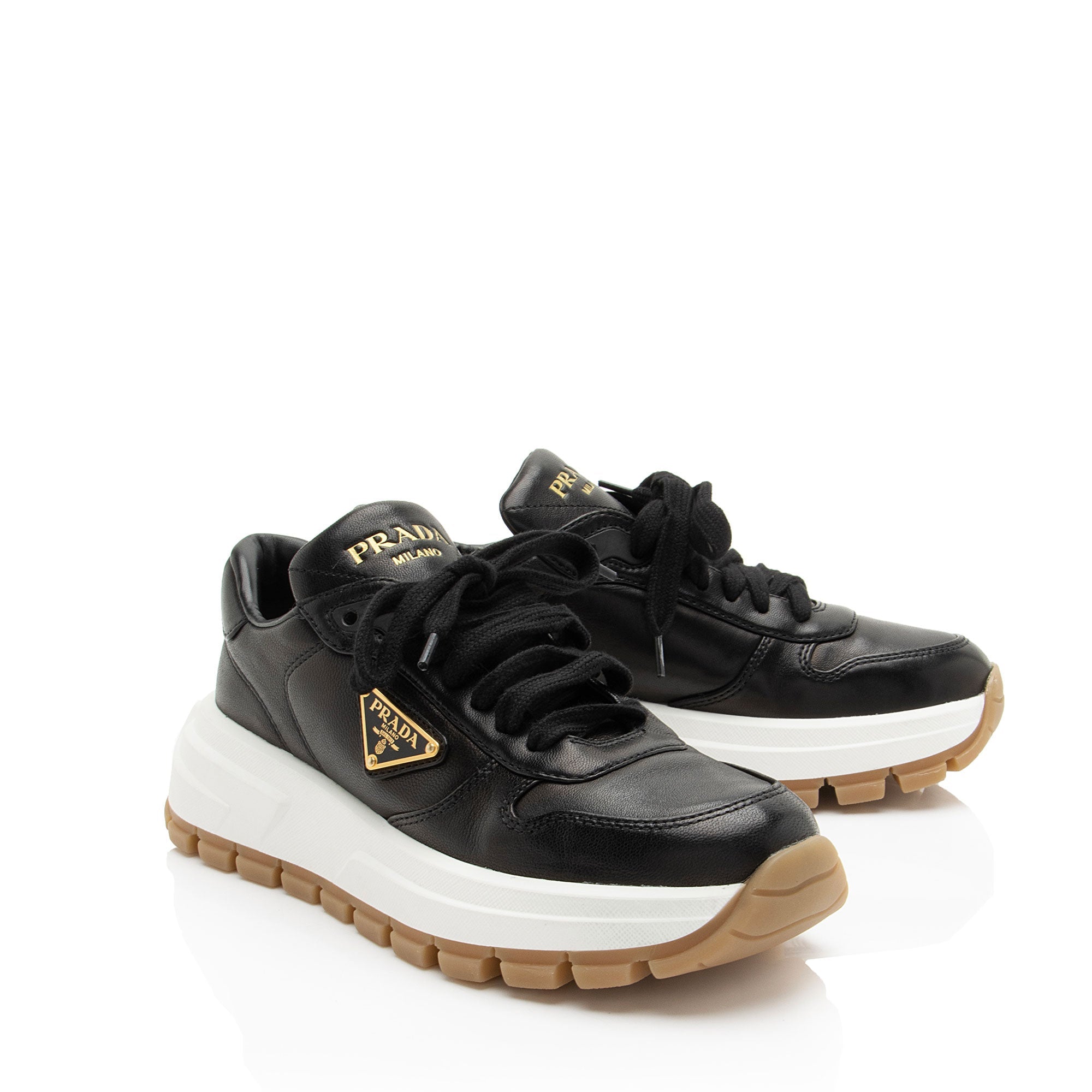 Prada Leather Prax 01 Sneakers - Size 7.5 / 37.5