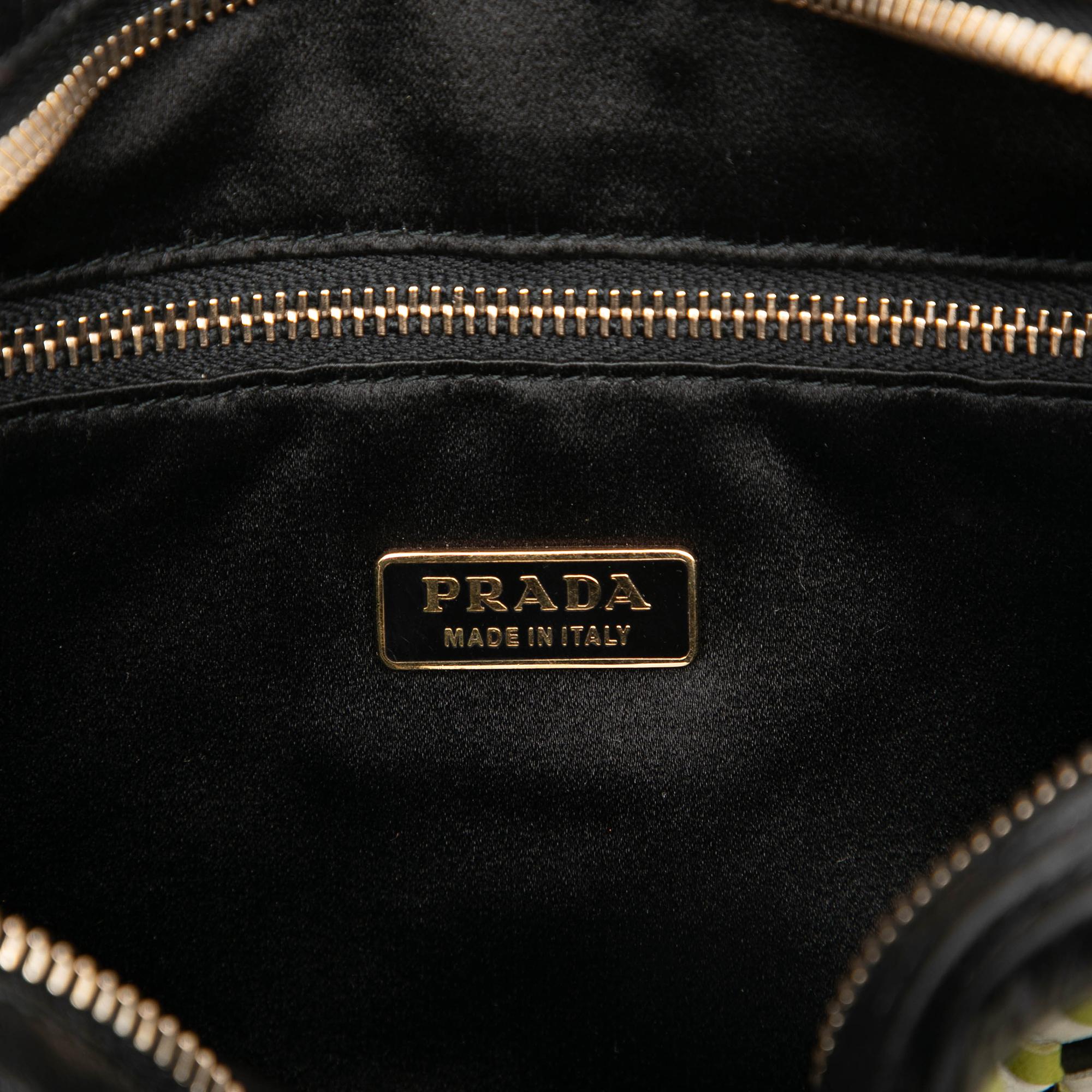 Prada Leather Perspective Cubes Shoulder Bag