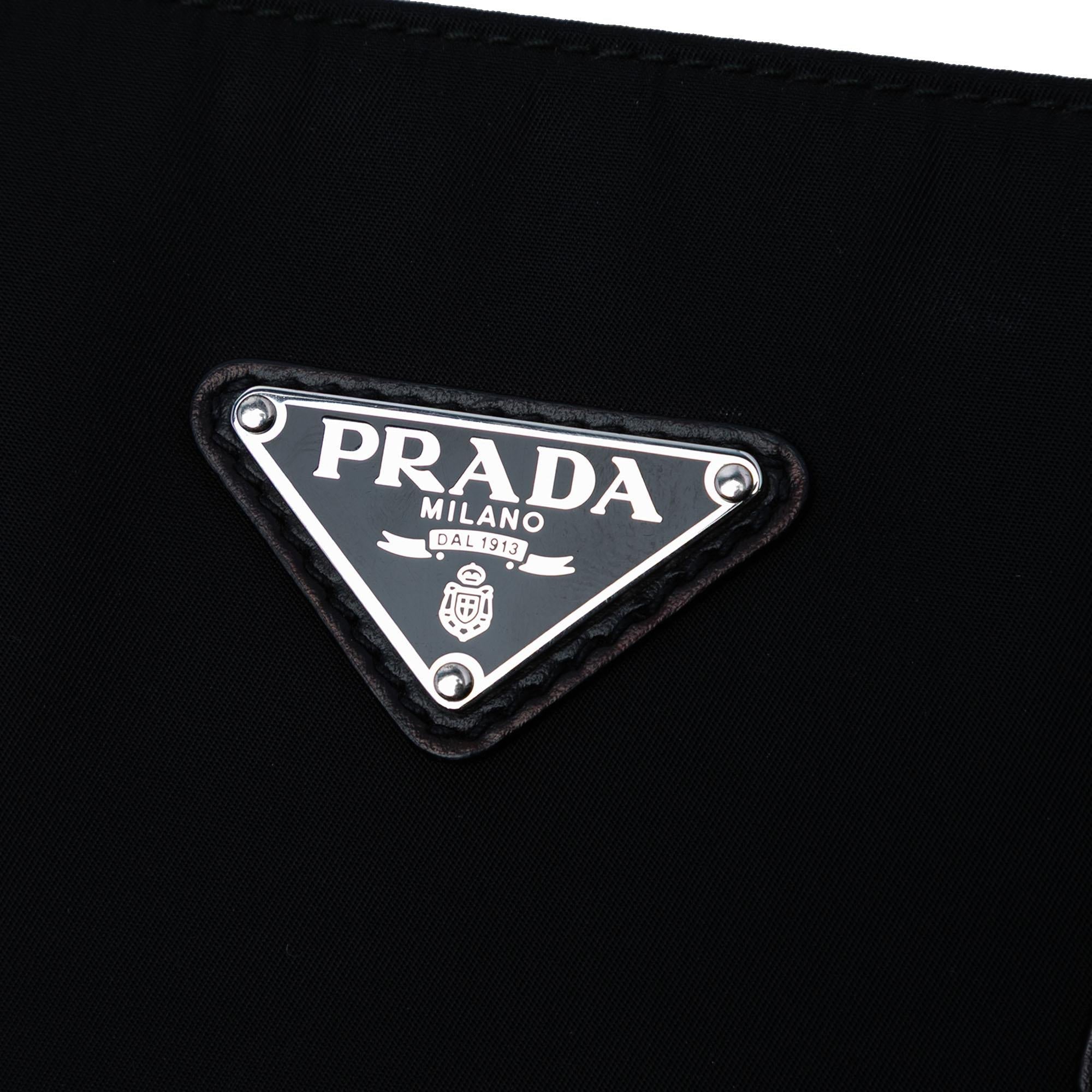 Prada Leather Trimmed Tessuto Tote