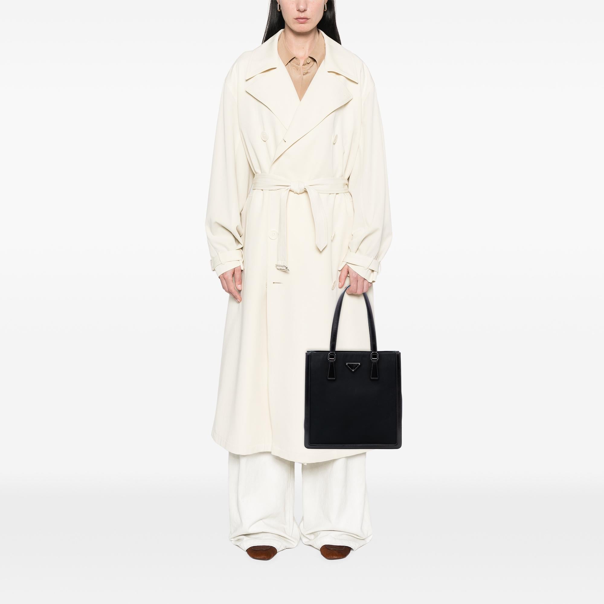 Prada Leather Trimmed Tessuto Tote