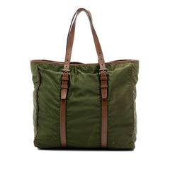 Prada Leather Trimmed Tessuto Tote