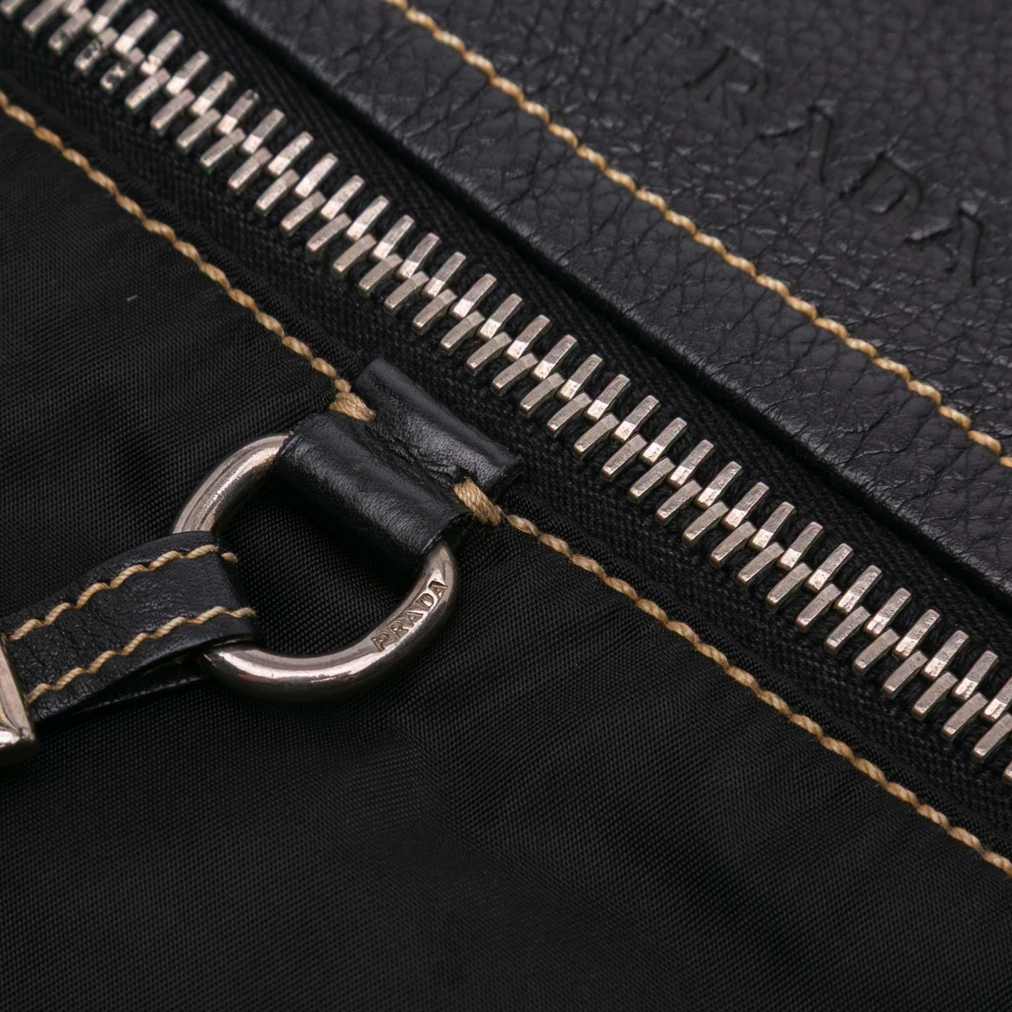 Prada Leather and Tessuto Shoulder Bag