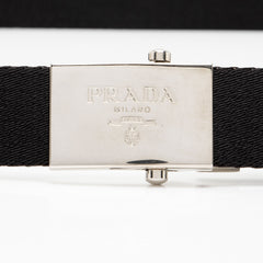 Prada Logo Buckle Nylon Double Wrap Belt - Size 32 / 80