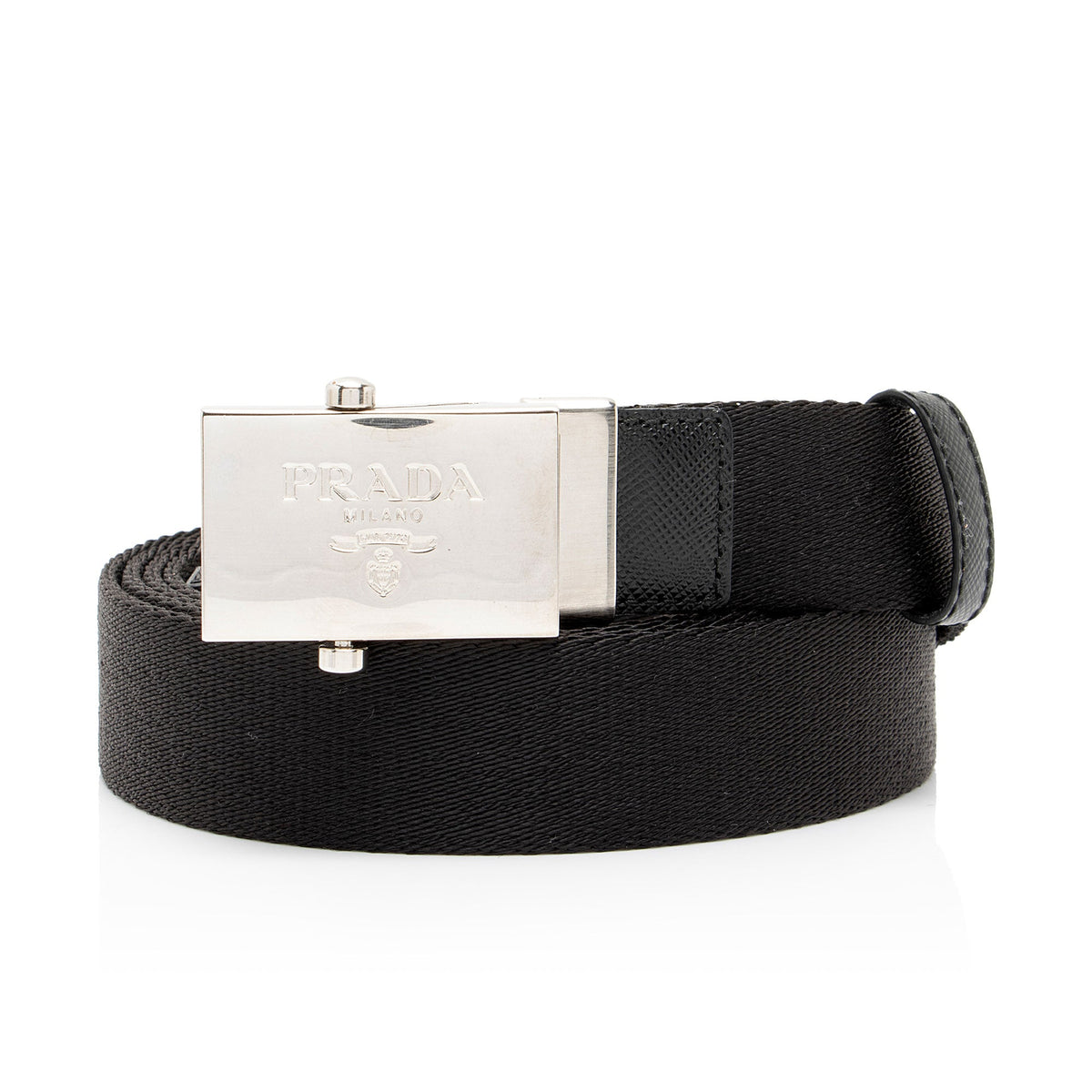 Prada Logo Buckle Nylon Double Wrap Belt - Size 32 / 80