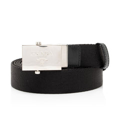 Prada Logo Buckle Nylon Double Wrap Belt - Size 32 / 80