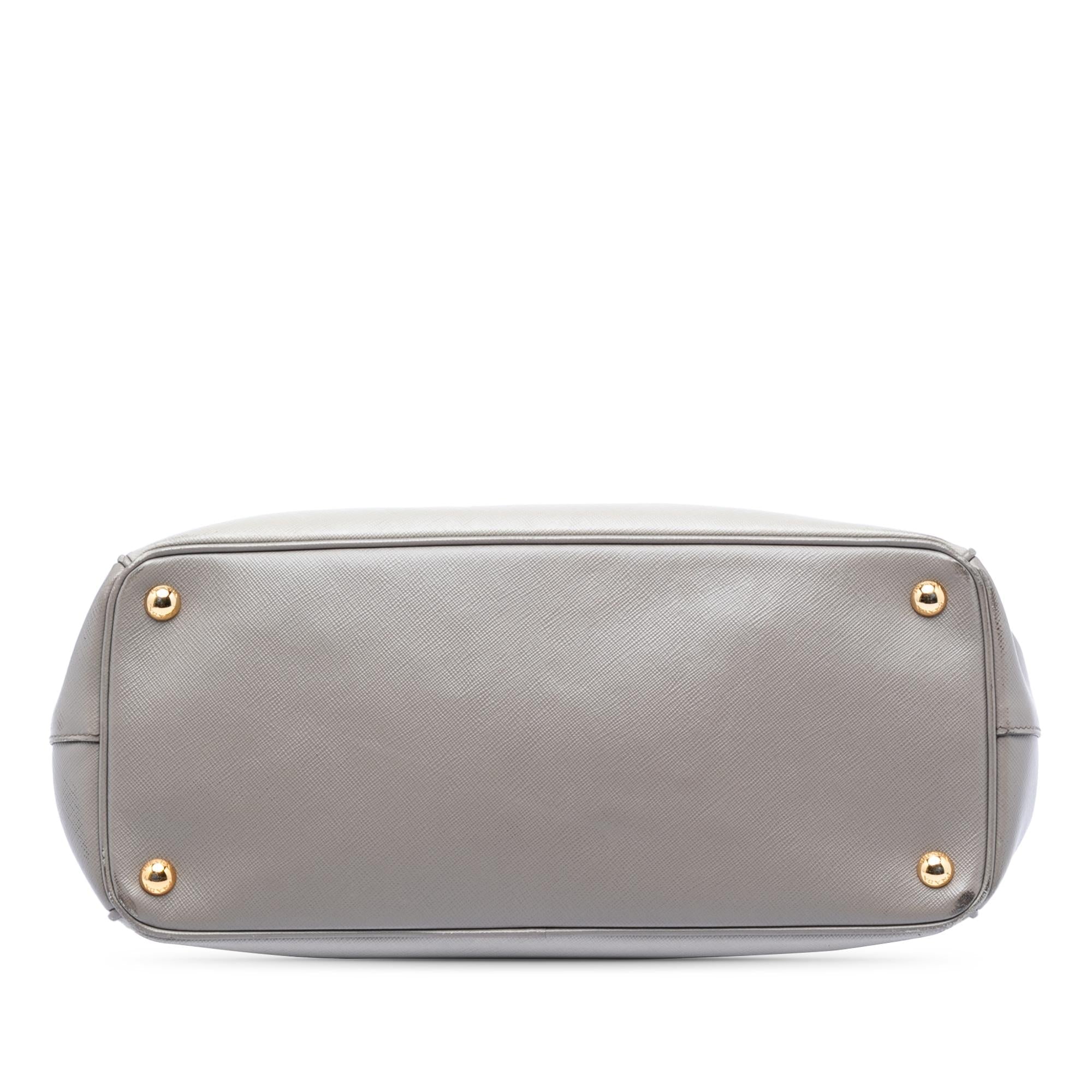 Prada Medium Bicolor Saffiano Lux Galleria Double Zip Satchel