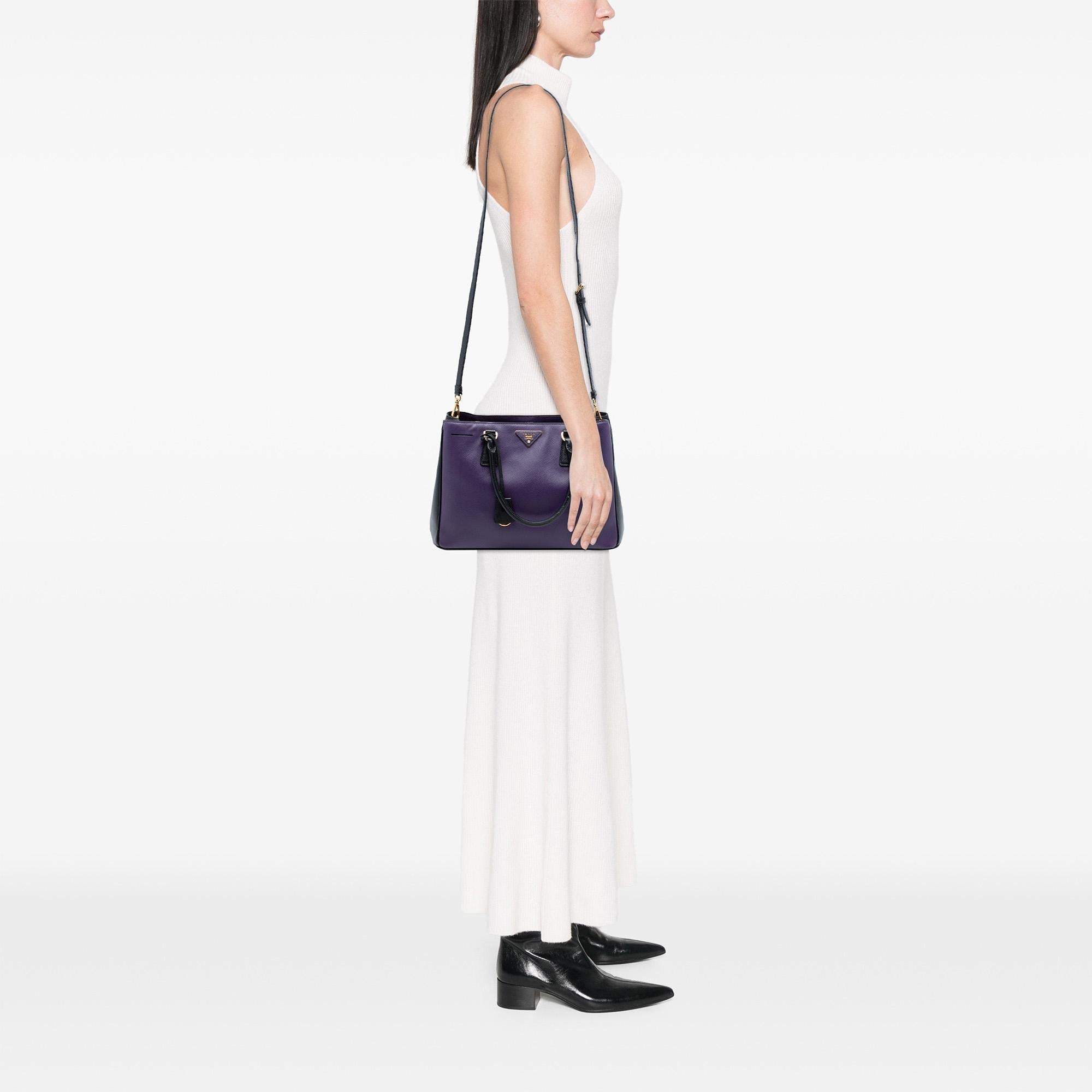 Prada Medium Bicolor Saffiano Lux Galleria Satchel