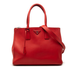 Prada Medium City Calf Galleria Double Zip Satchel