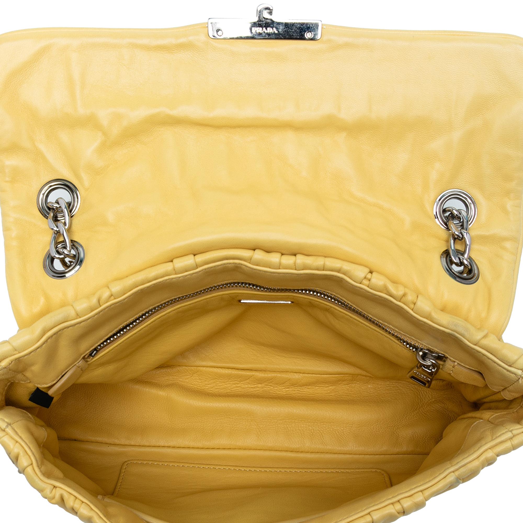 Prada Medium Nappa Gaufre Sound Chain Flap
