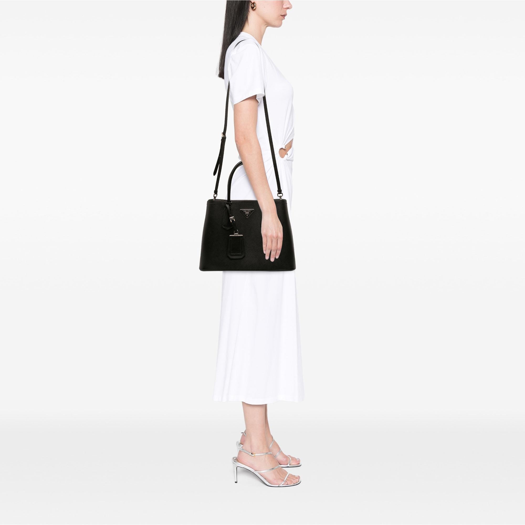 Prada Medium Saffiano Cuir Double Handle Satchel