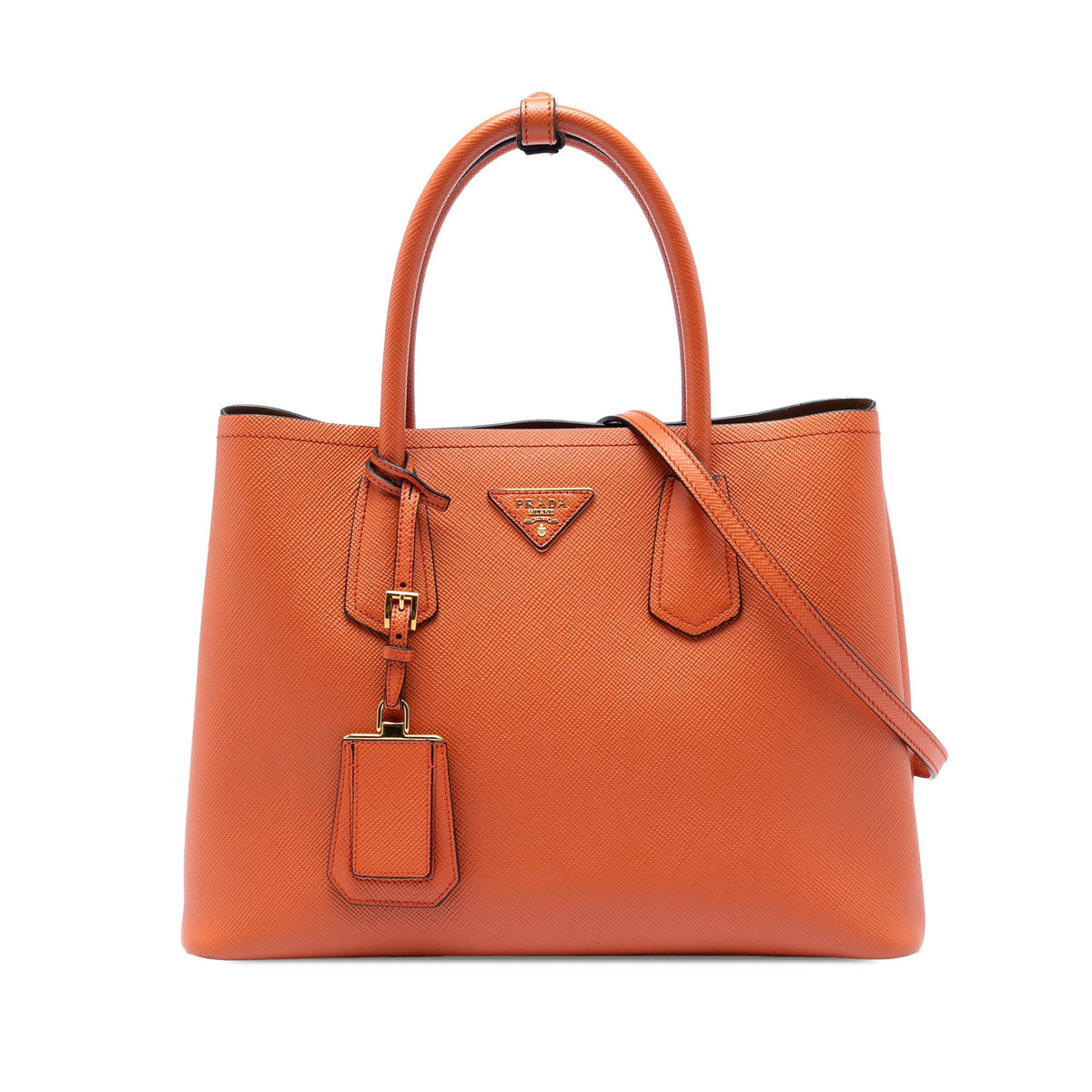 Prada Medium Saffiano Cuir Double Handle Satchel