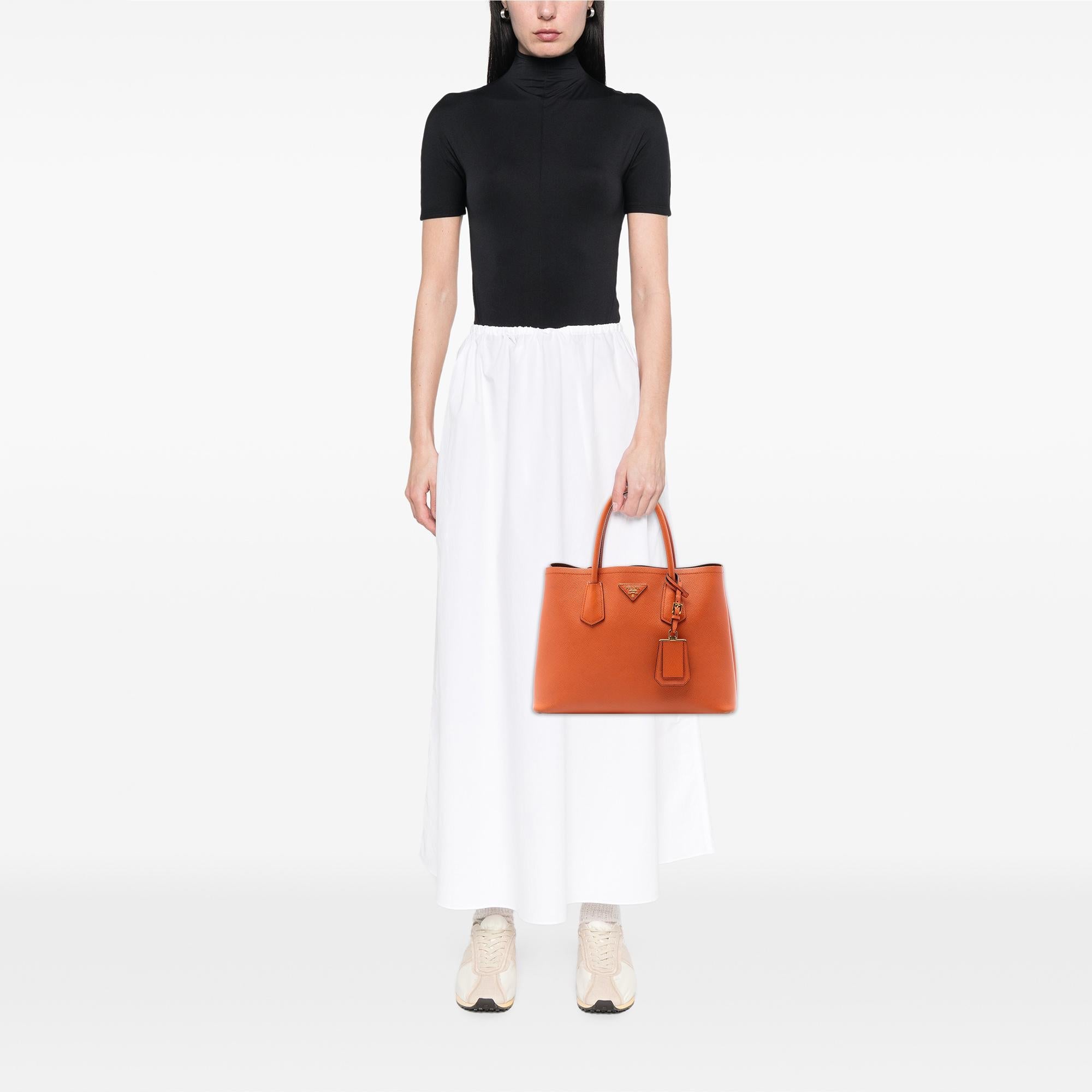 Prada Medium Saffiano Cuir Double Satchel