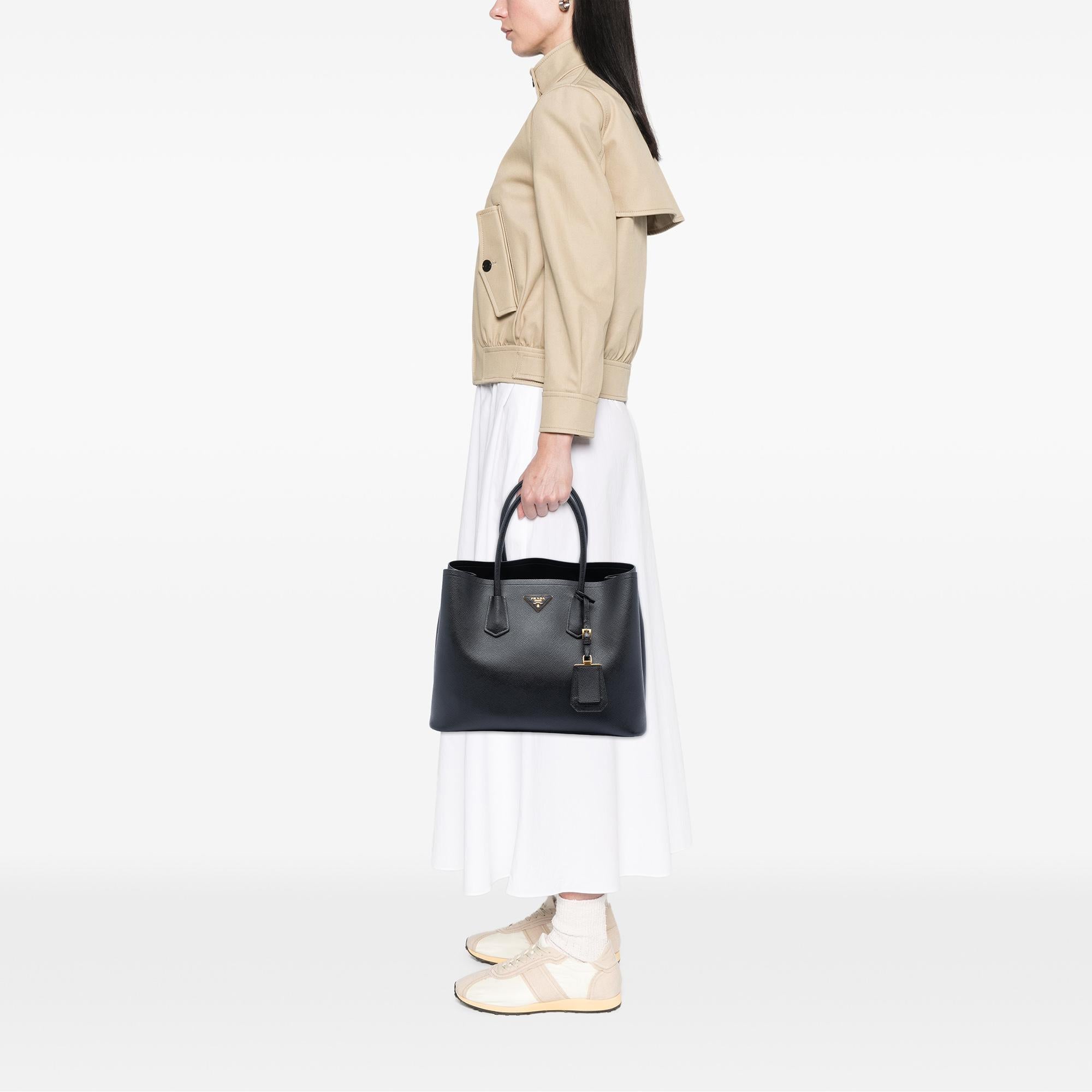 Prada Medium Saffiano Cuir Double Satchel