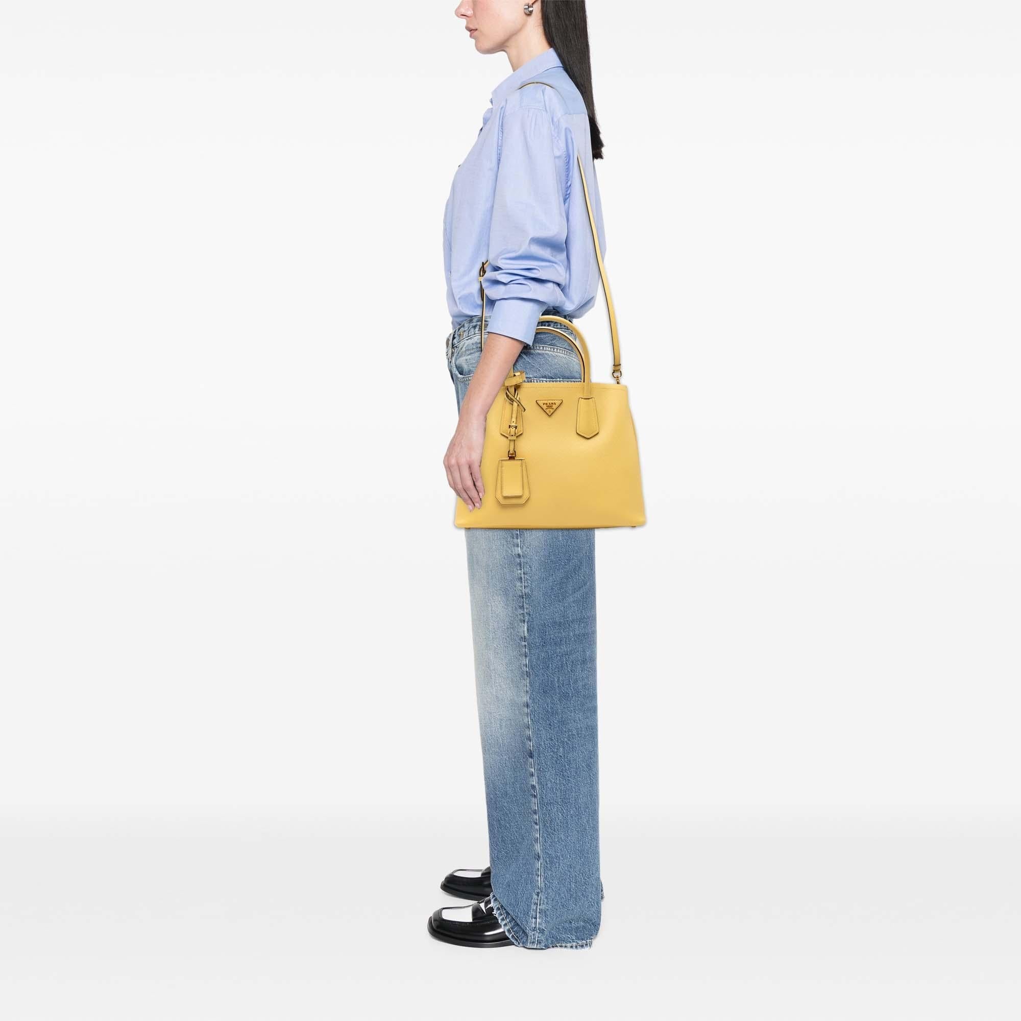 Prada Medium Saffiano Cuir Double Satchel