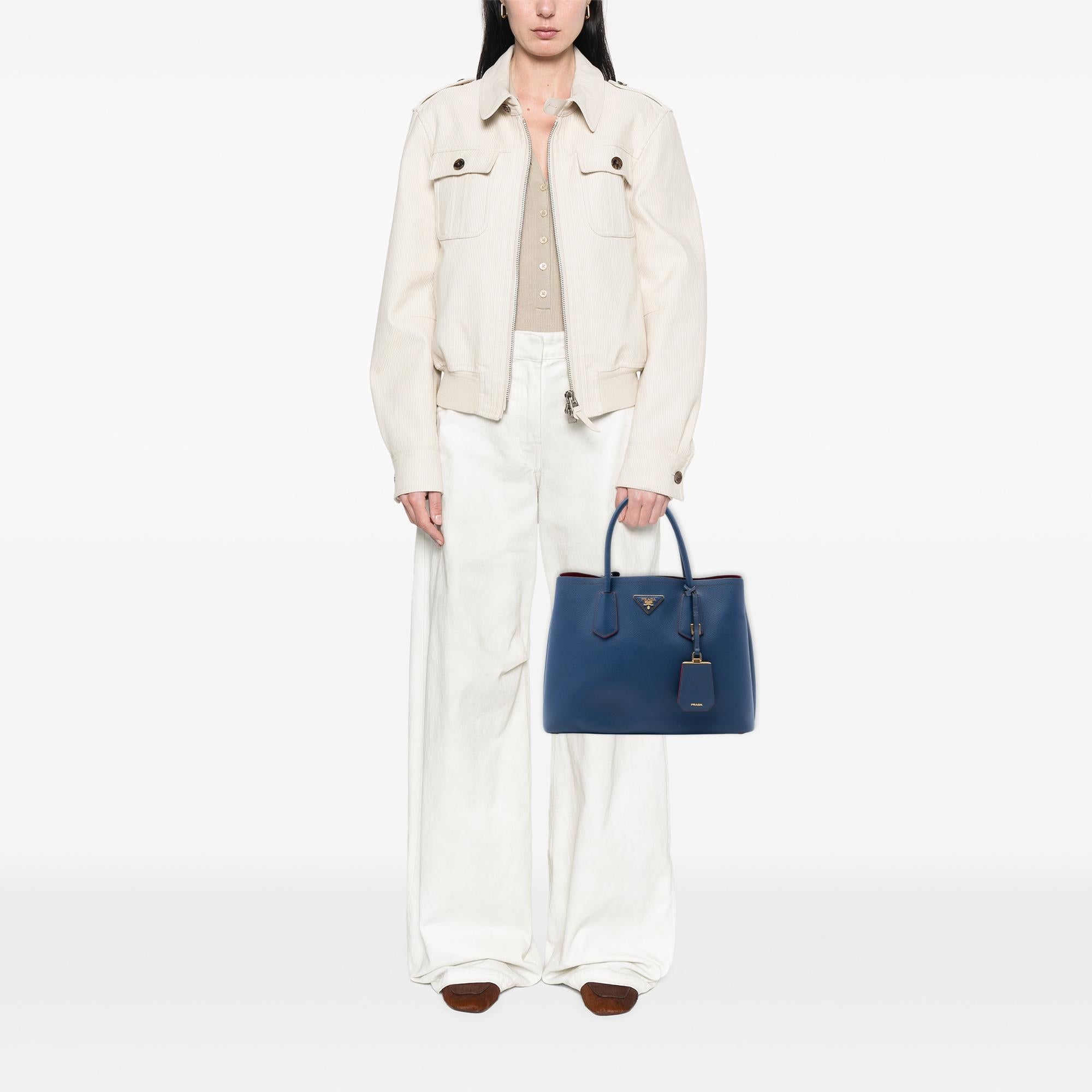 Prada Medium Saffiano Cuir Double Satchel
