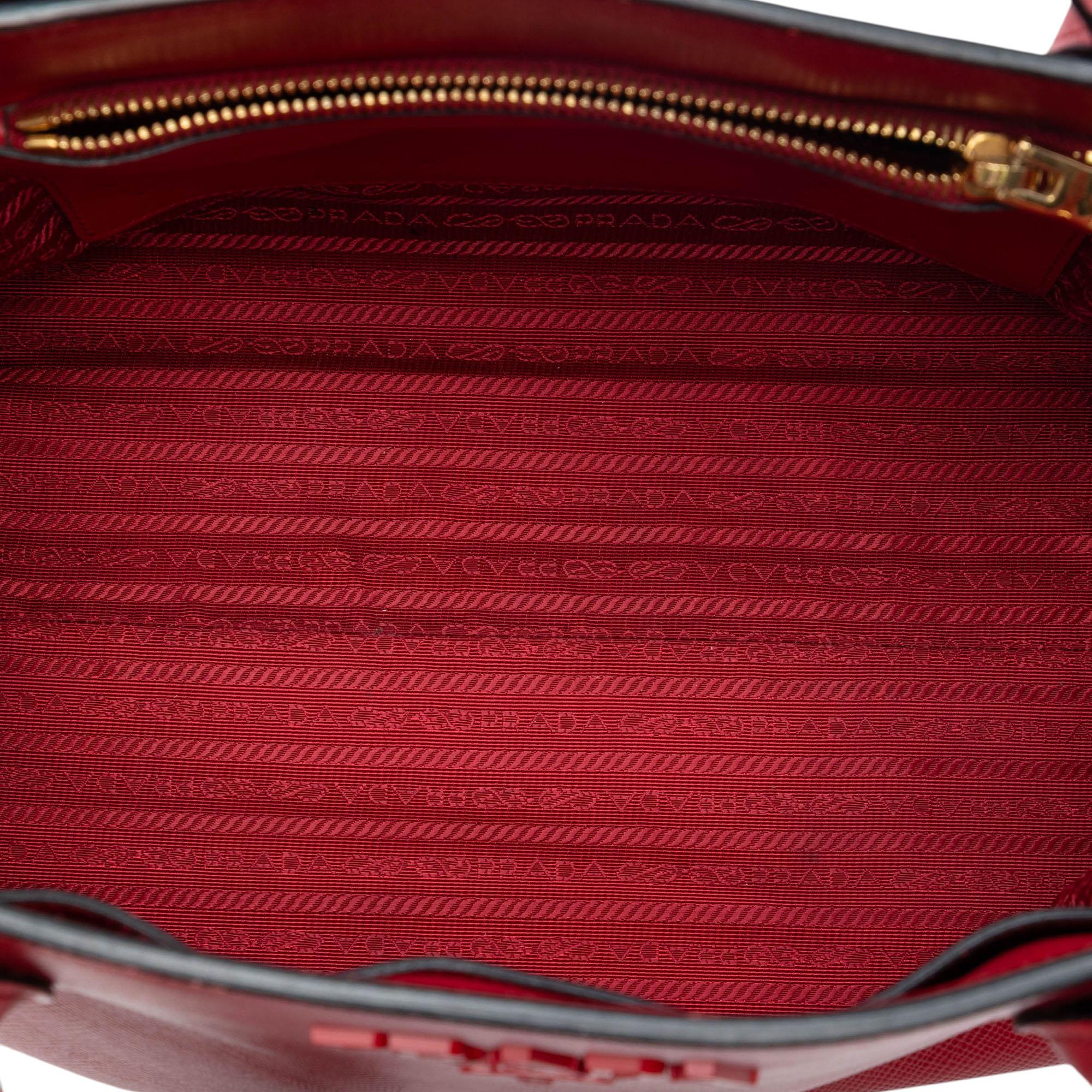 Prada Medium Saffiano Cuir Monochrome Top Handle Tote