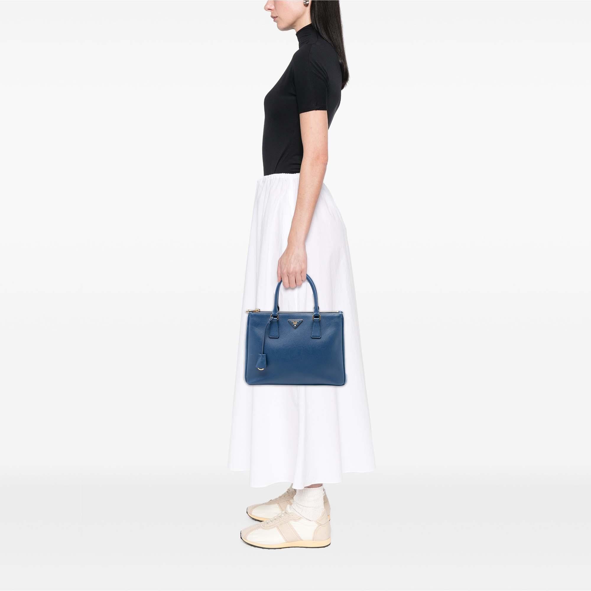 Prada Medium Saffiano Lux Galleria Double Zip Satchel