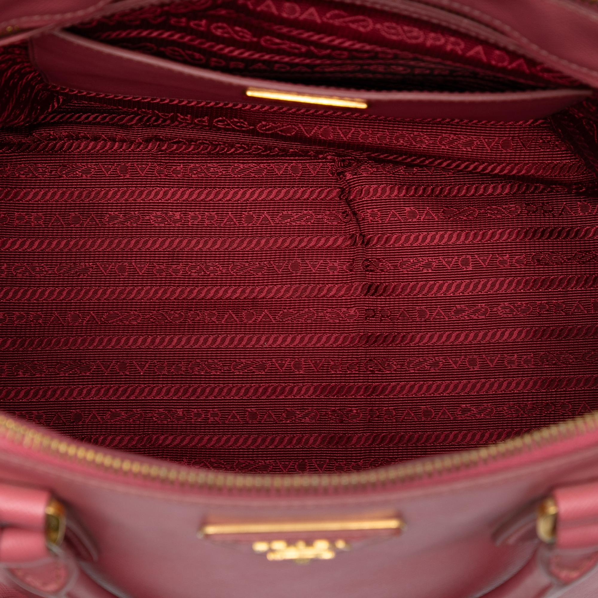 Prada Medium Saffiano Lux Galleria Double Zip Satchel