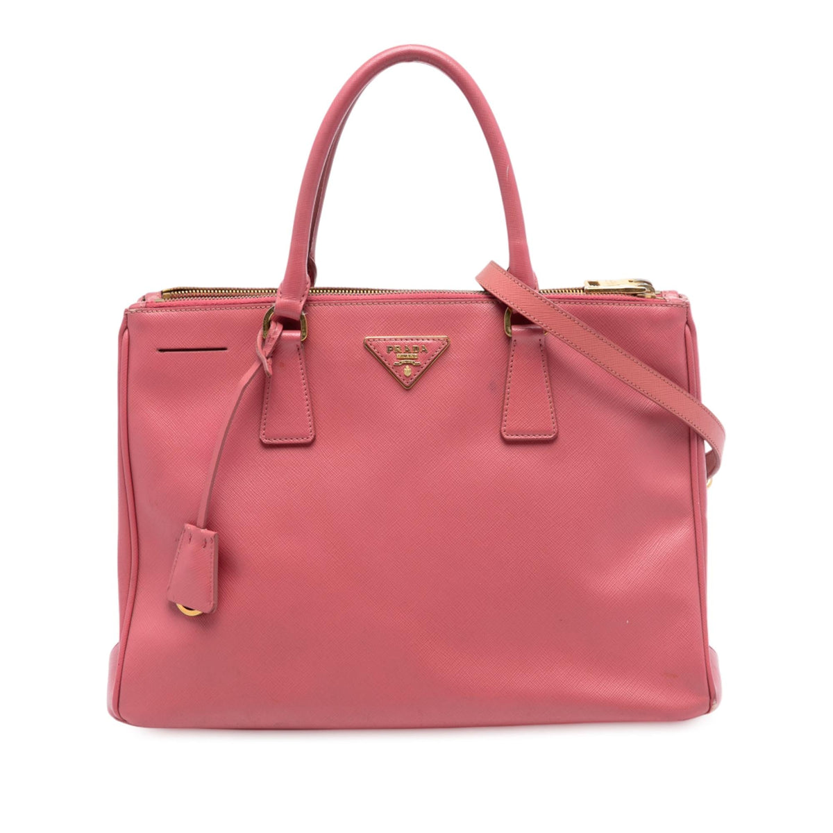 Prada Medium Saffiano Lux Galleria Double Zip Satchel