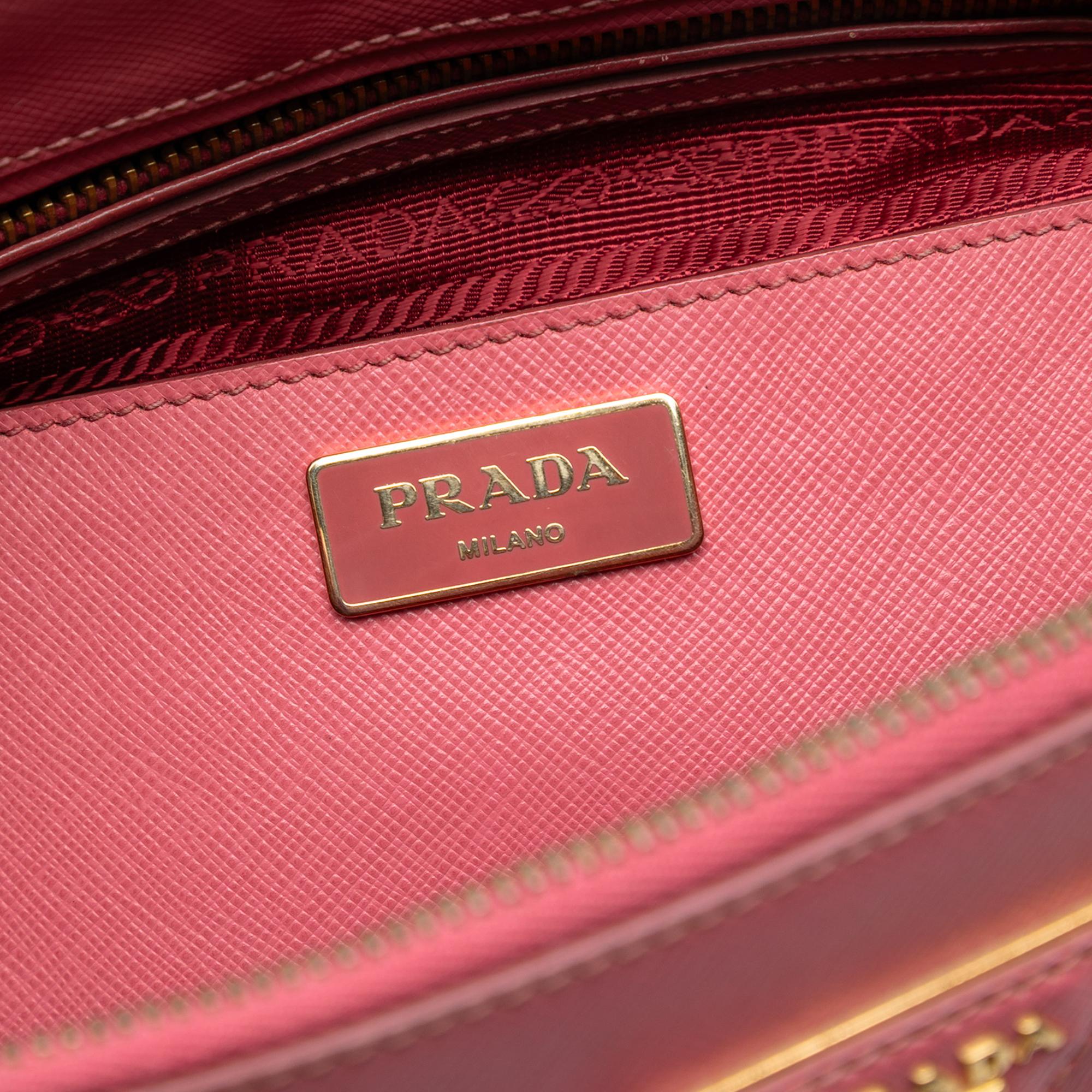 Prada Medium Saffiano Lux Galleria Double Zip Satchel