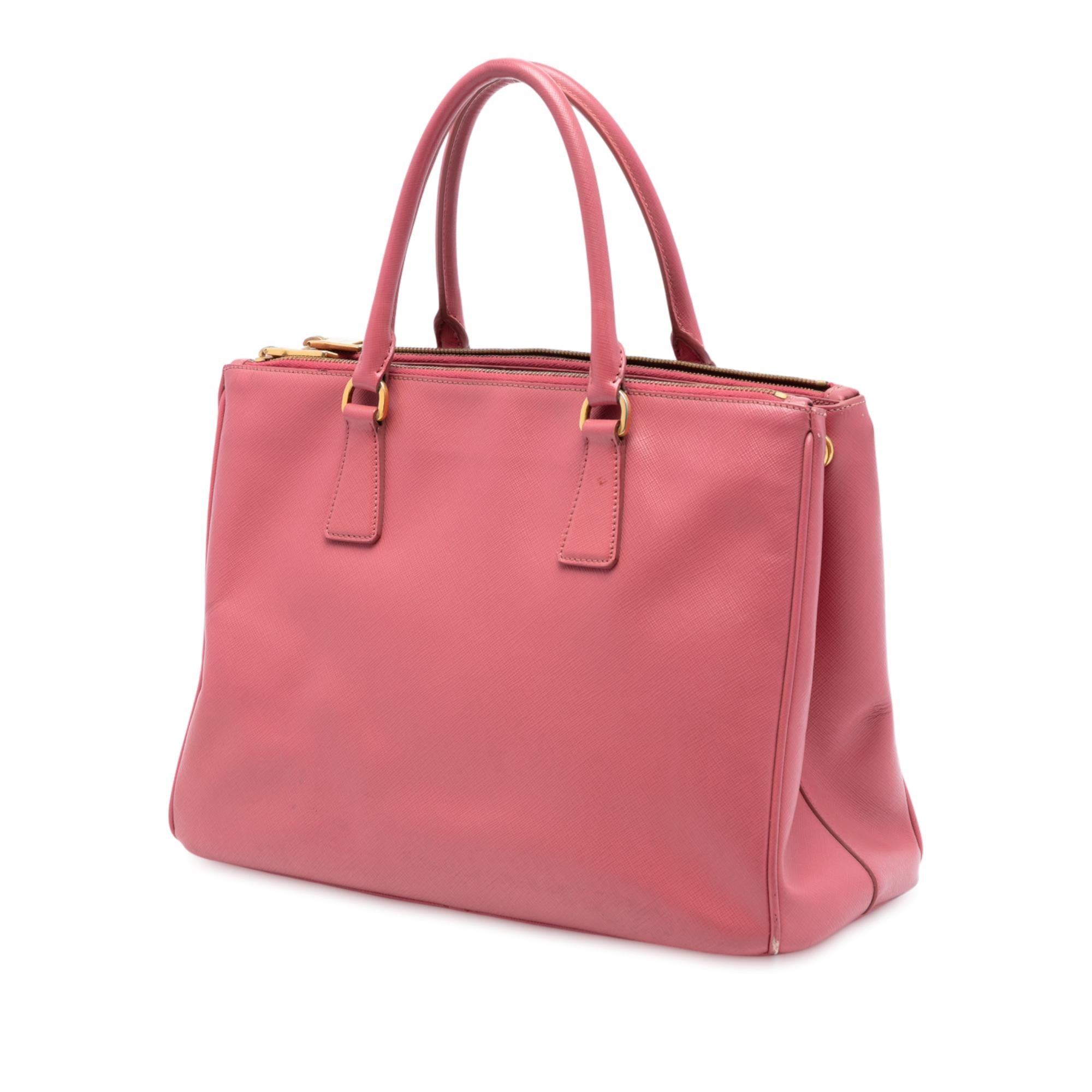 Prada Medium Saffiano Lux Galleria Double Zip Satchel