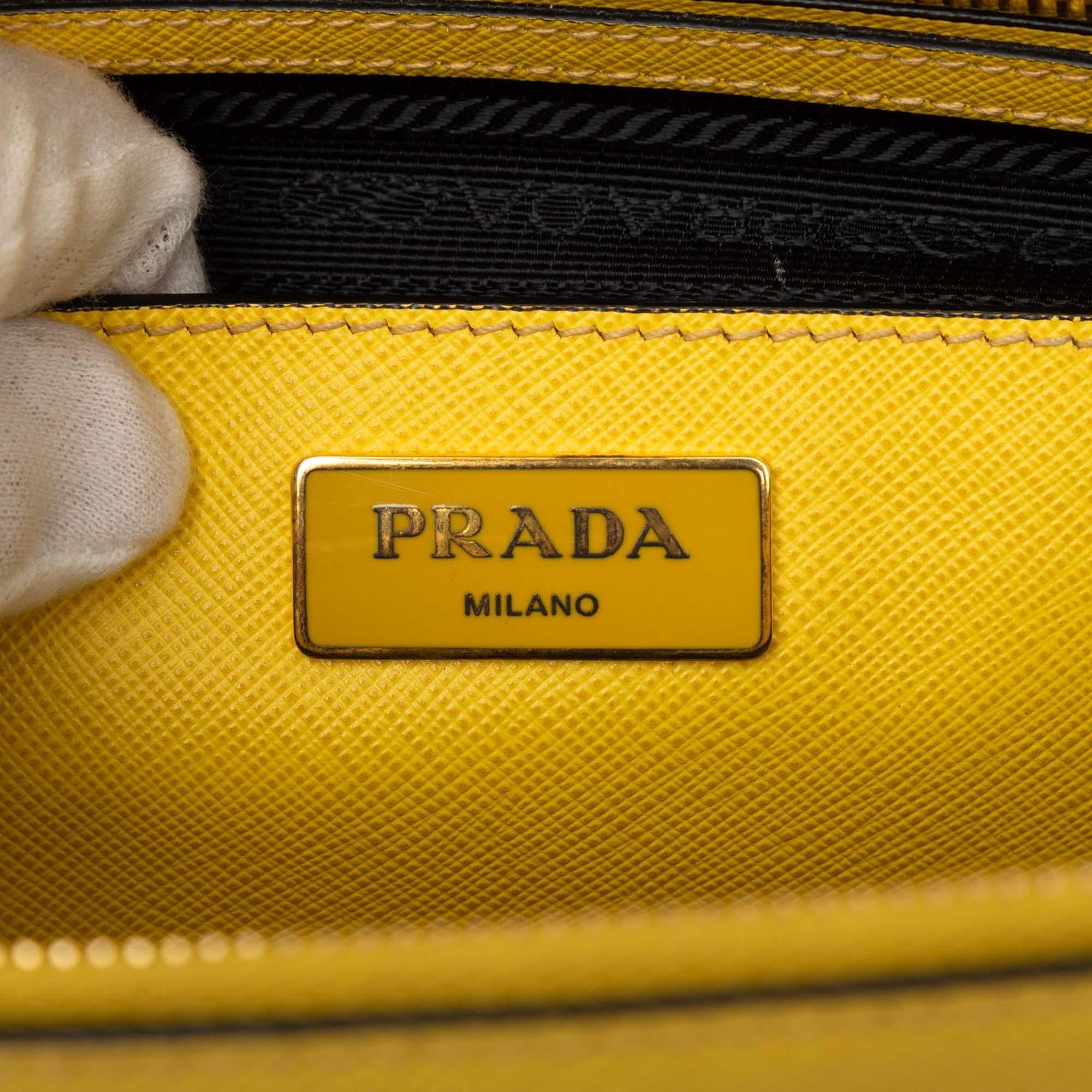 Prada Medium Saffiano Lux Galleria Double Zip Satchel