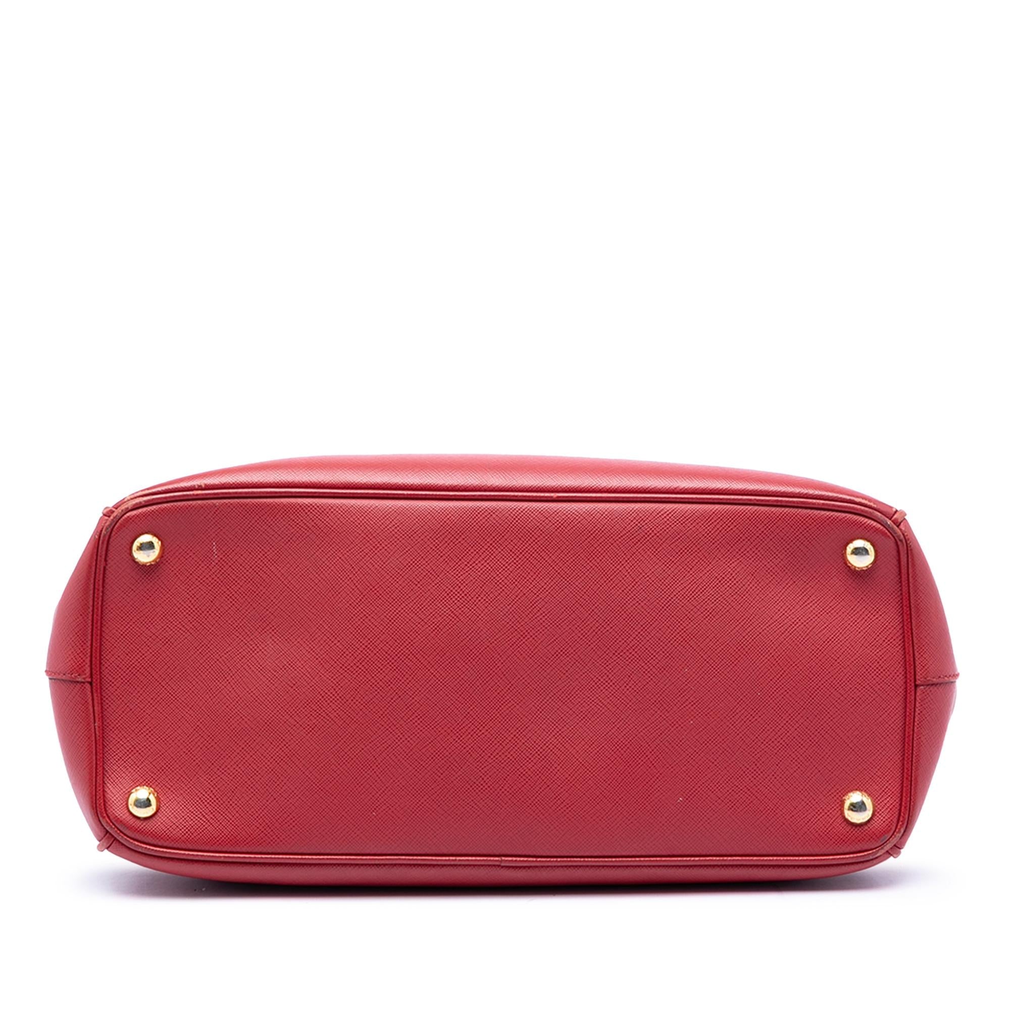 Prada Medium Saffiano Lux Galleria Double Zip Satchel