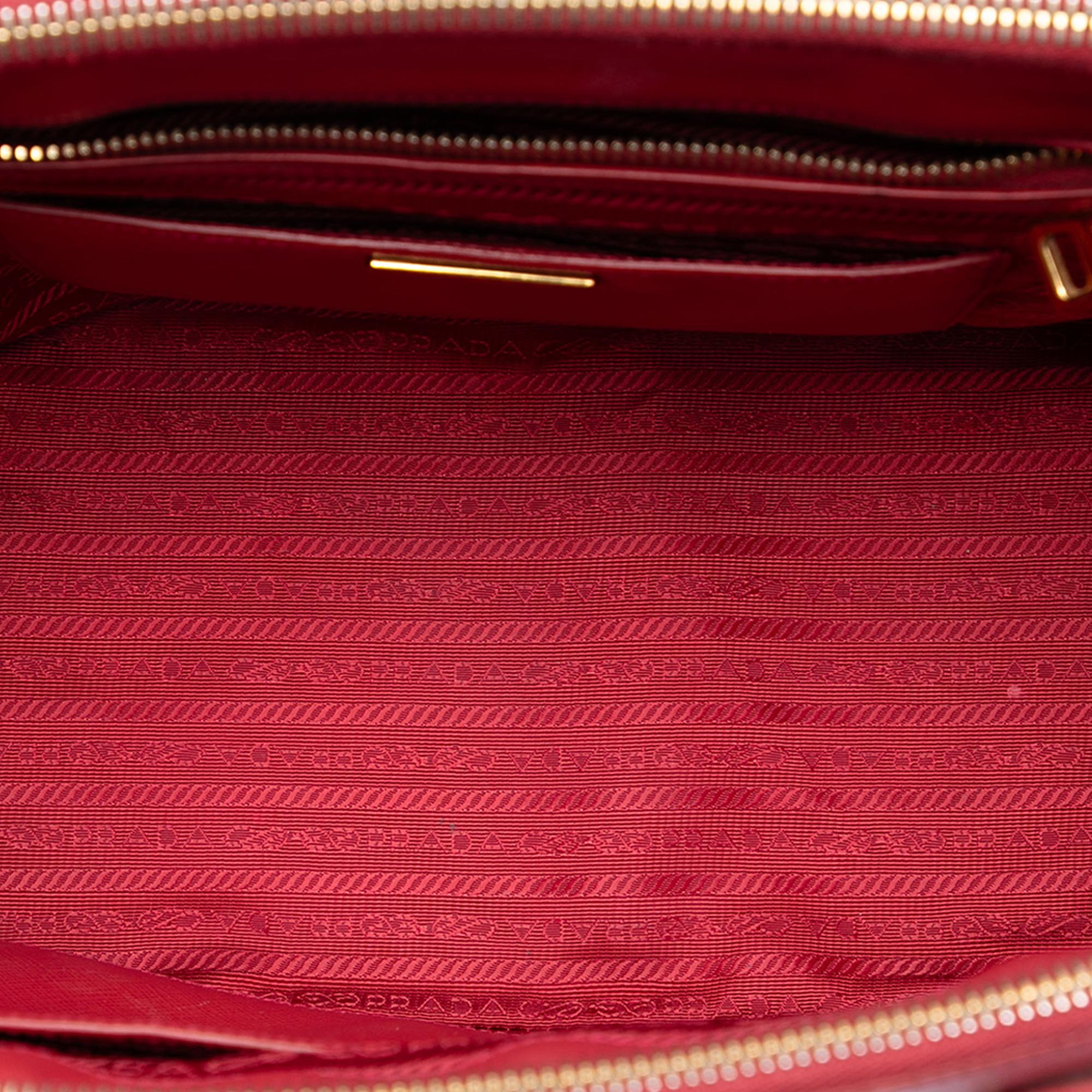 Prada Medium Saffiano Lux Galleria Double Zip Satchel