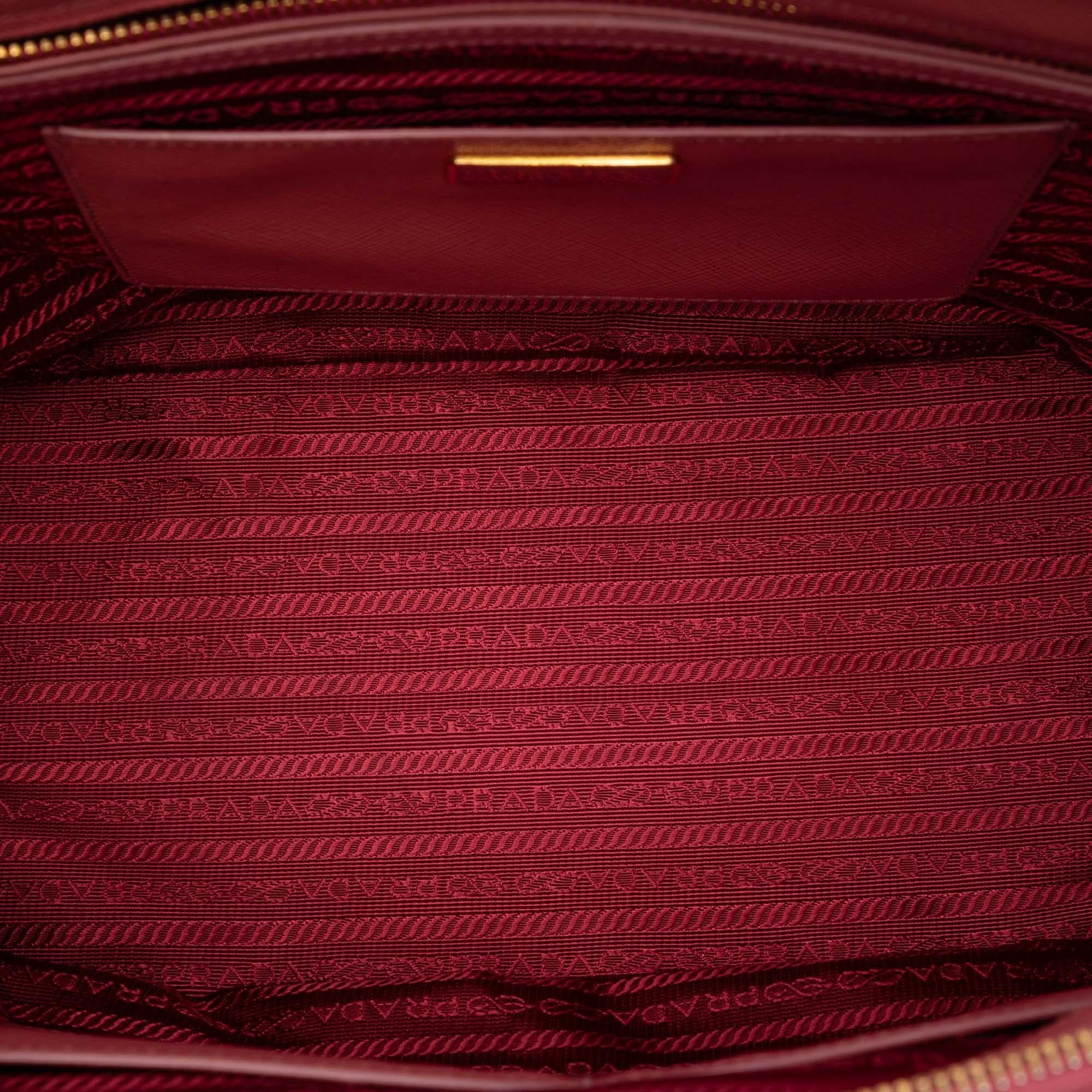 Prada Medium Saffiano Lux Galleria Double Zip Satchel