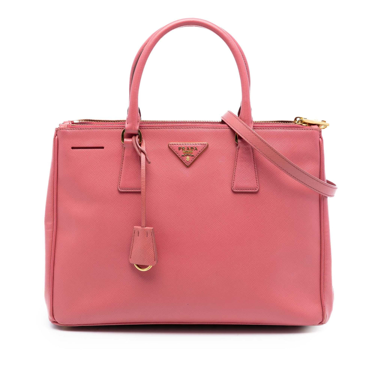 Prada Medium Saffiano Lux Galleria Double Zip Satchel