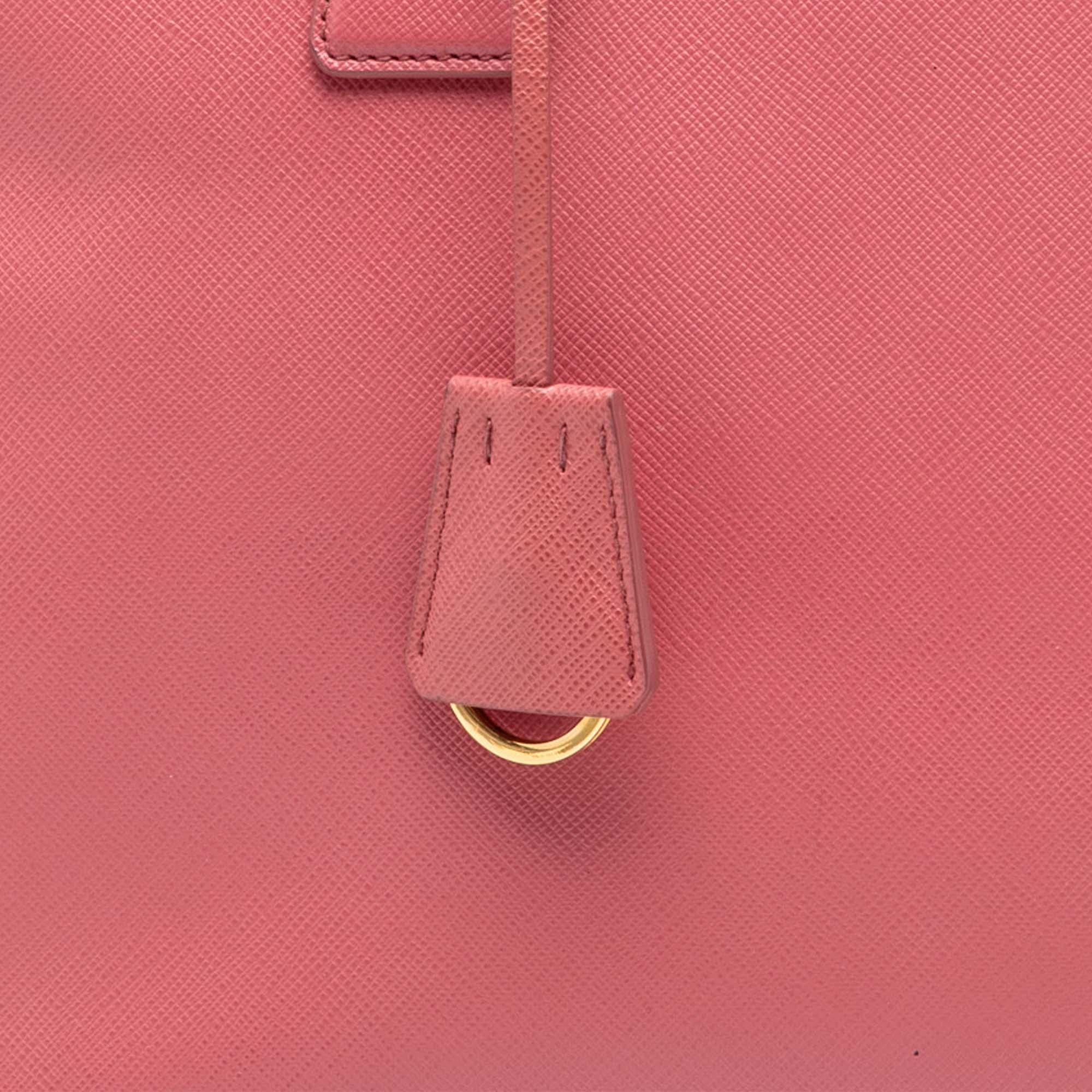 Prada Medium Saffiano Lux Galleria Double Zip Satchel