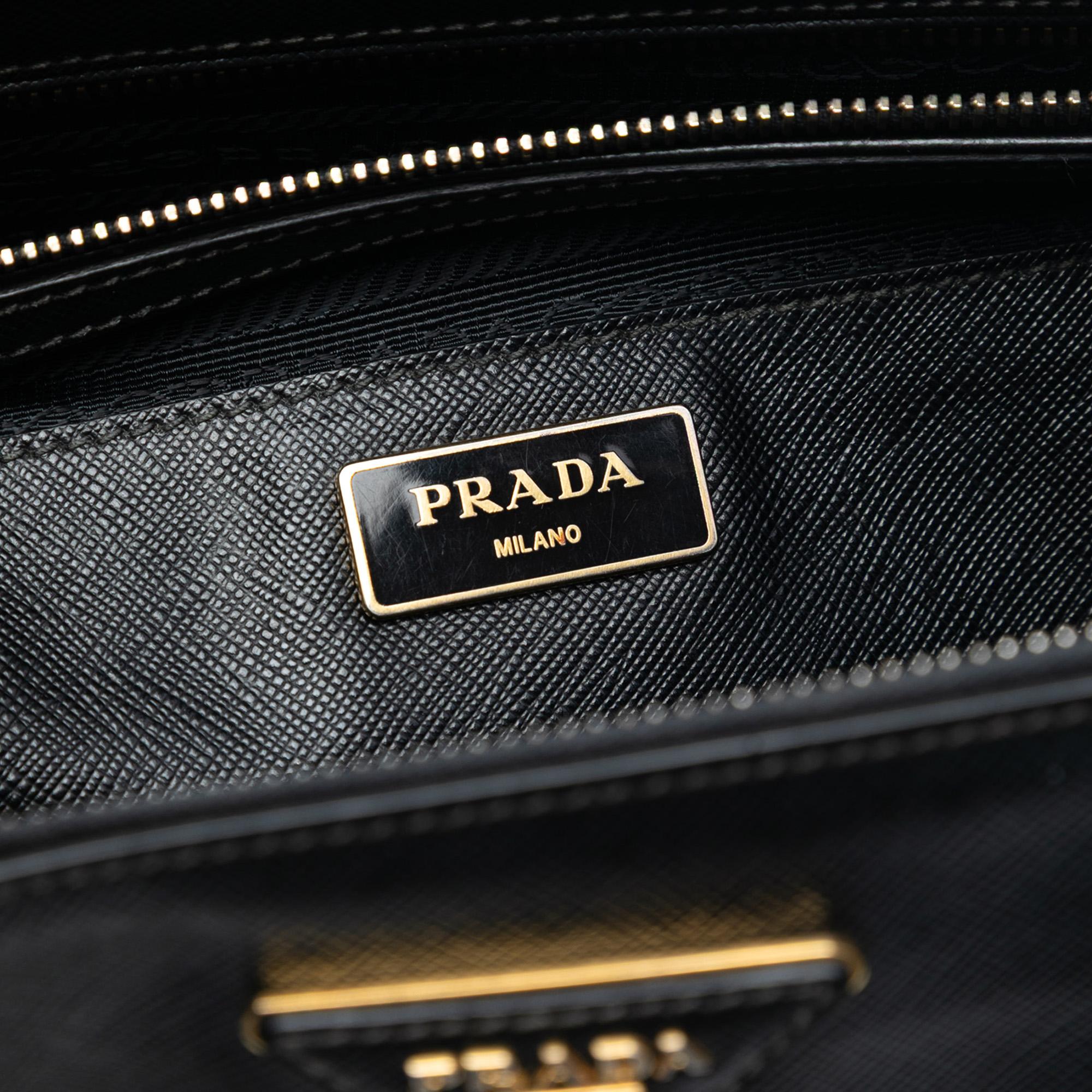 Prada Medium Saffiano Lux Galleria Double Zip Satchel