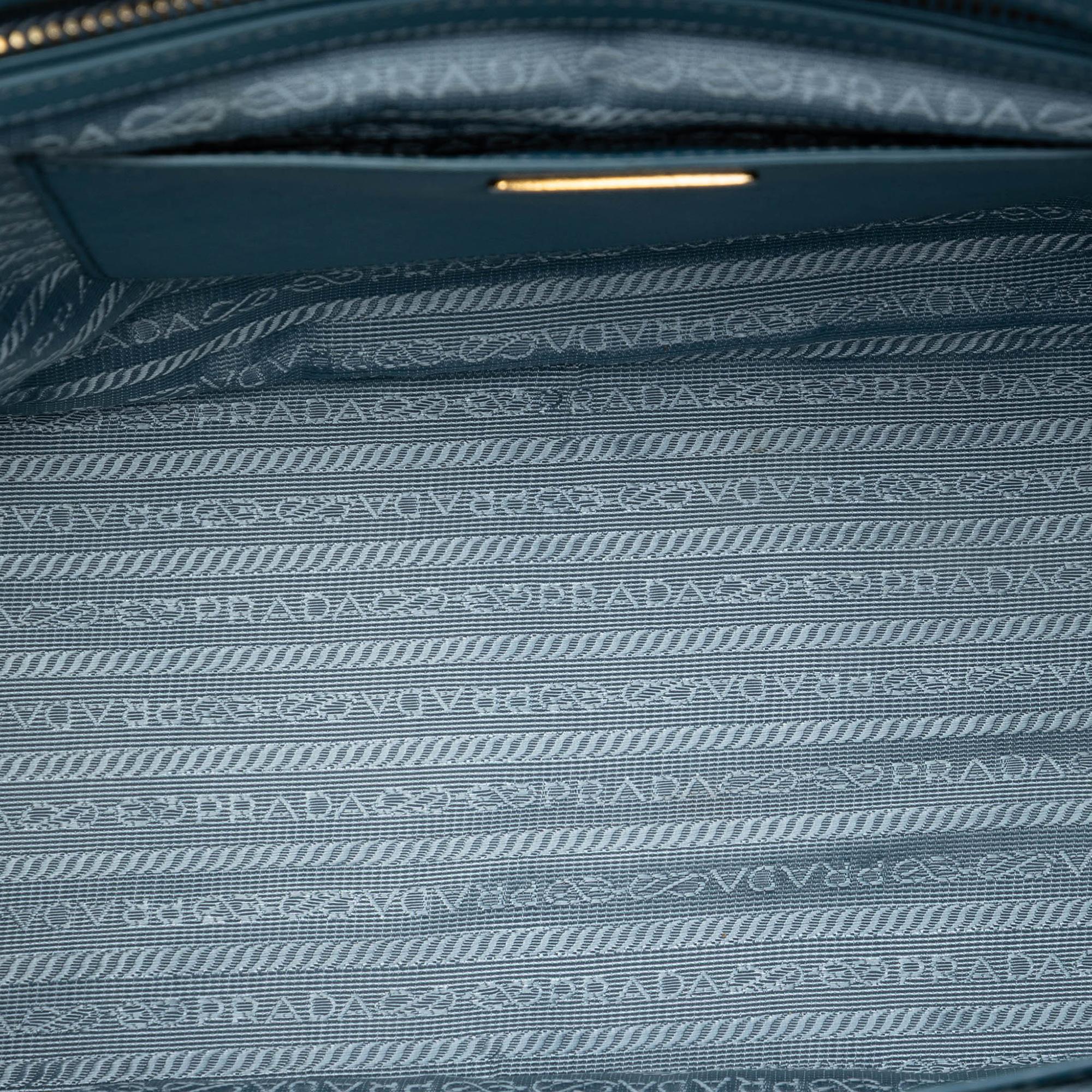 Prada Medium Saffiano Lux Galleria Double Zip Satchel