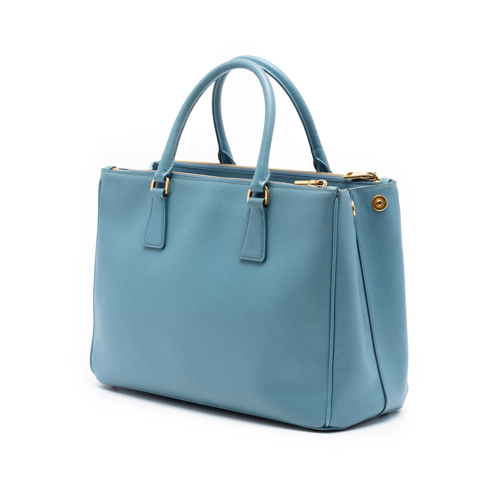 Prada Medium Saffiano Lux Galleria Double Zip Satchel