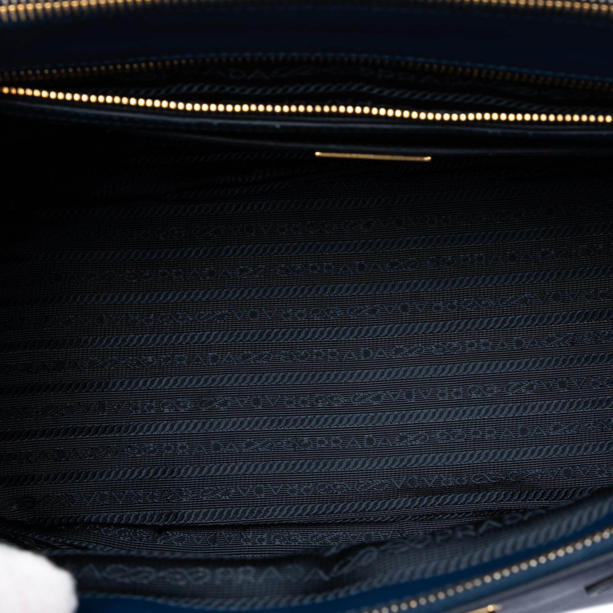 Prada Medium Saffiano Lux Galleria Double Zip Satchel