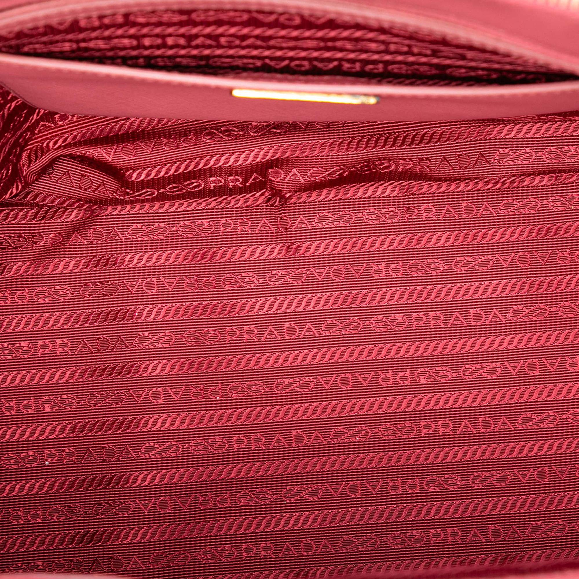Prada Medium Saffiano Lux Galleria Double Zip Satchel