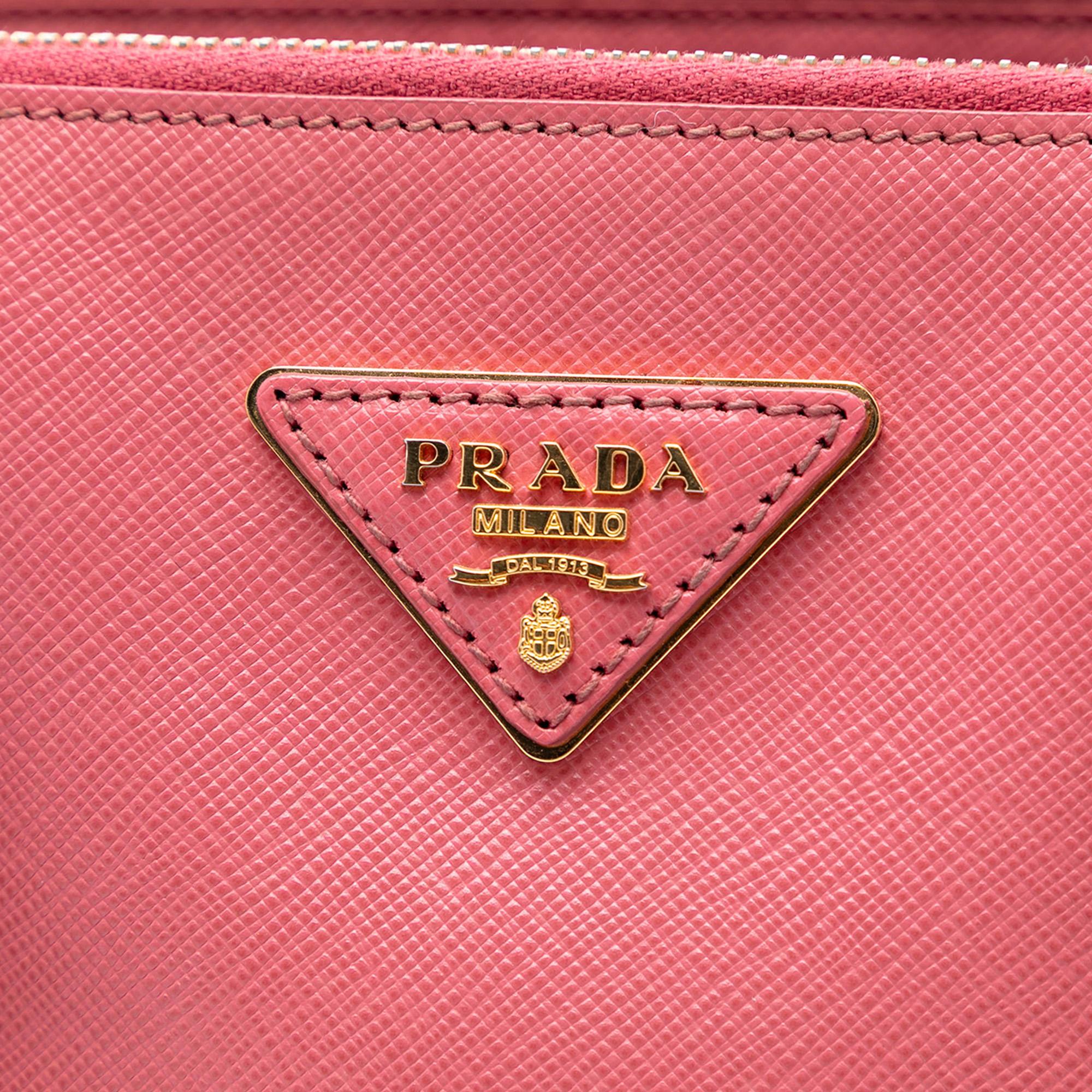Prada Medium Saffiano Lux Galleria Double Zip Satchel