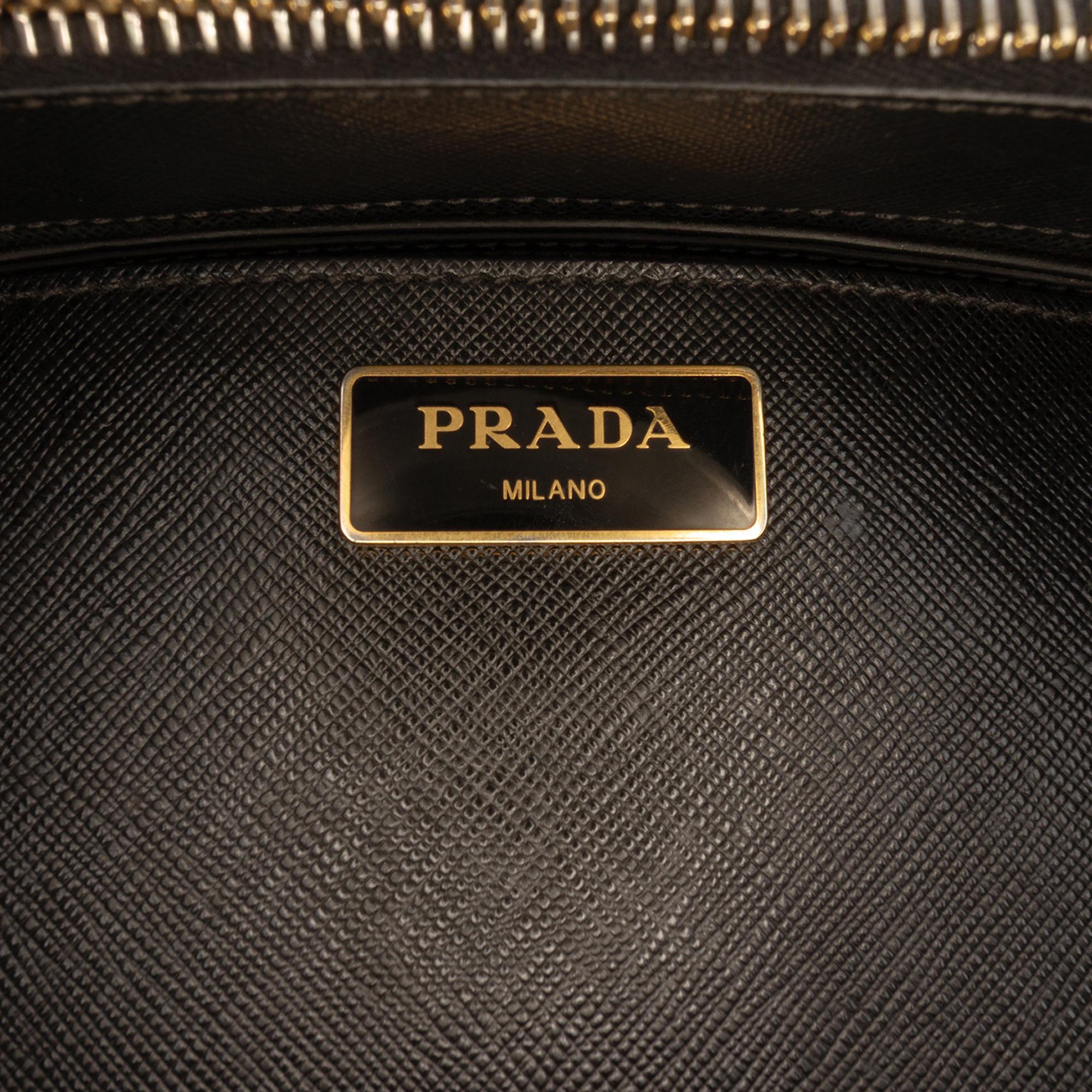 Prada Medium Saffiano Lux Galleria Double Zip Satchel