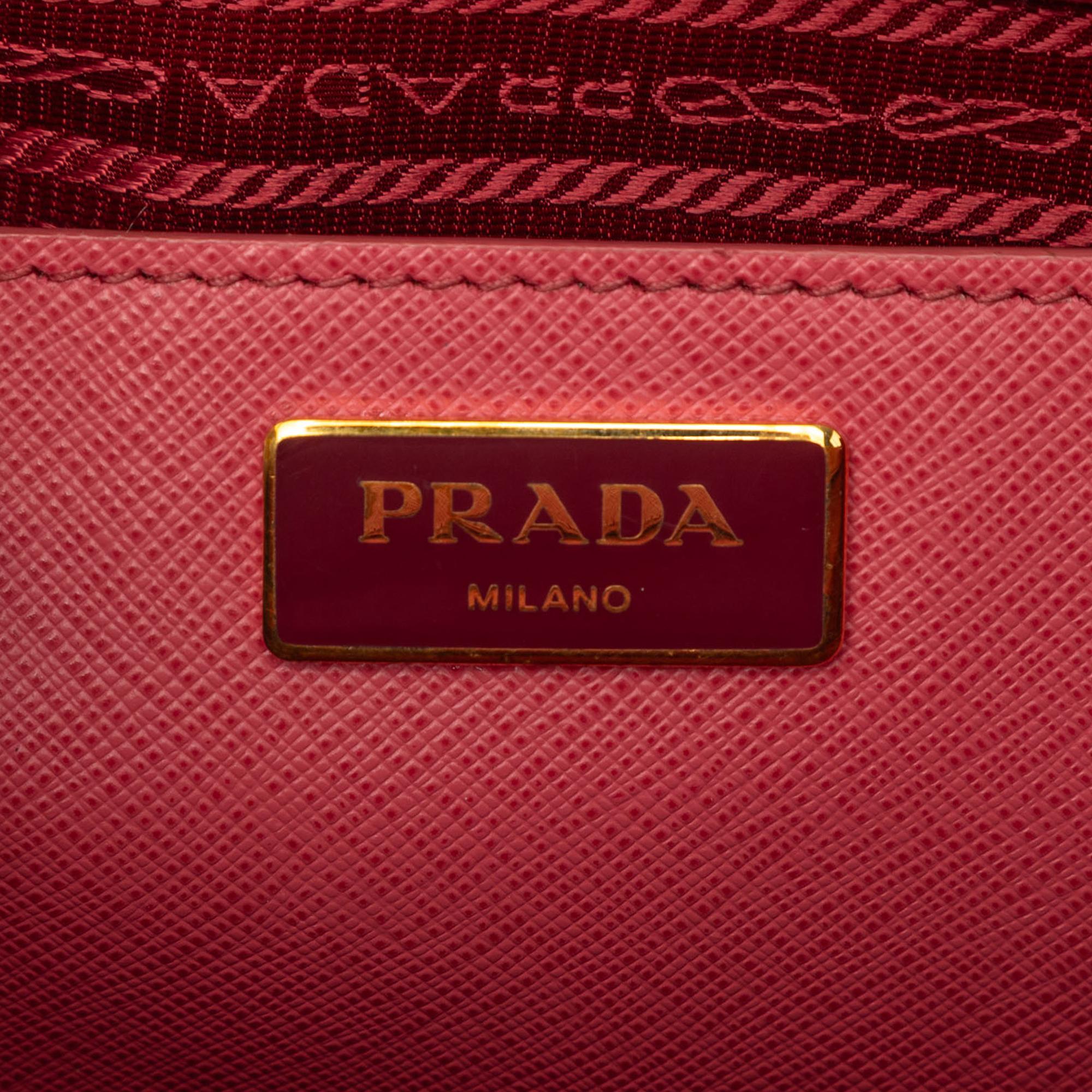 Prada Medium Saffiano Lux Galleria Double Zip Satchel
