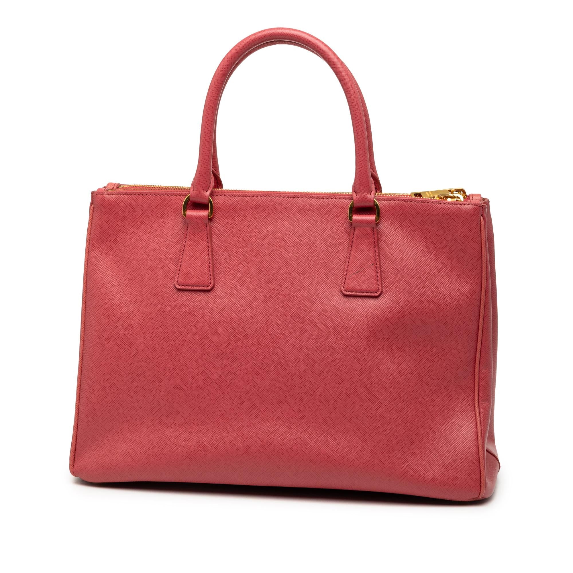 Prada Medium Saffiano Lux Galleria Double Zip Satchel