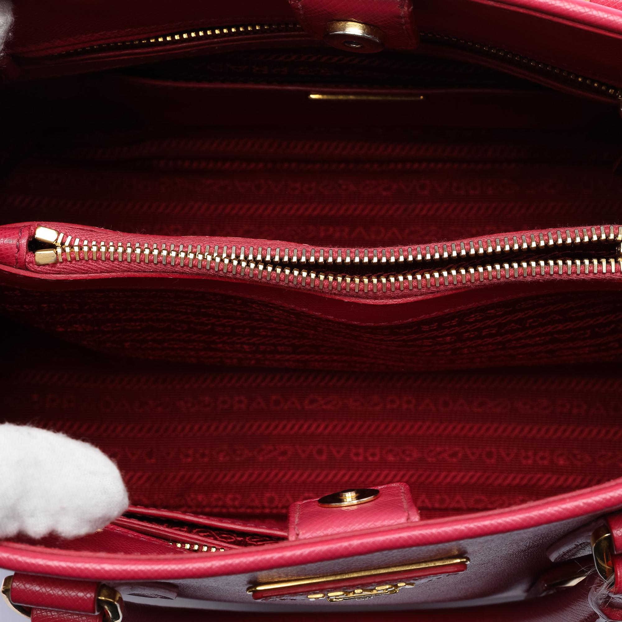 Prada Medium Saffiano Lux Open Promenade Satchel