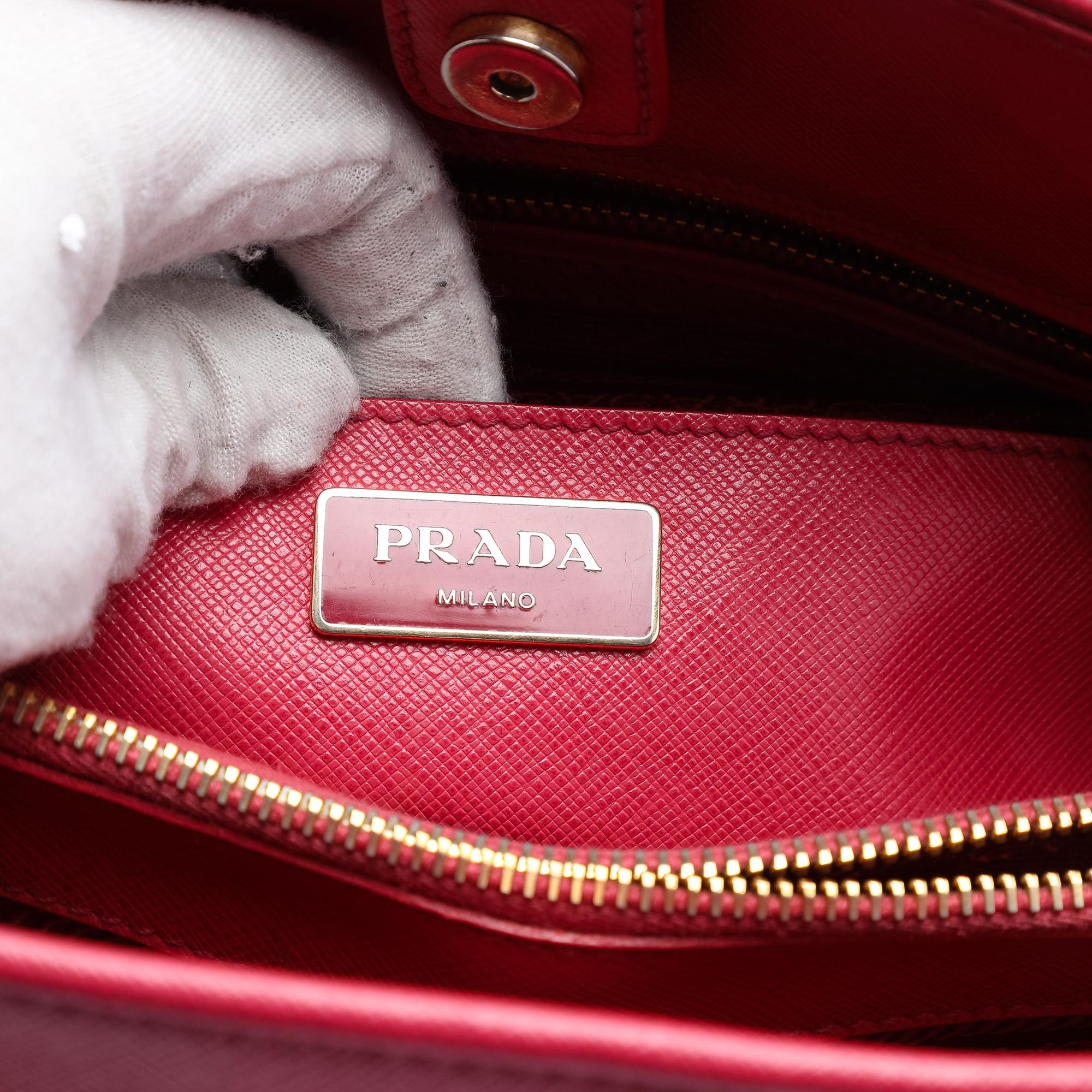 Prada Medium Saffiano Lux Open Promenade Satchel