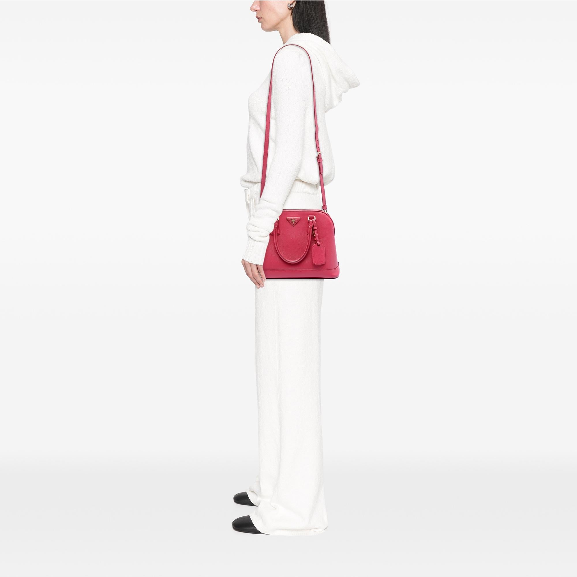 Prada Medium Saffiano Lux Open Promenade Satchel