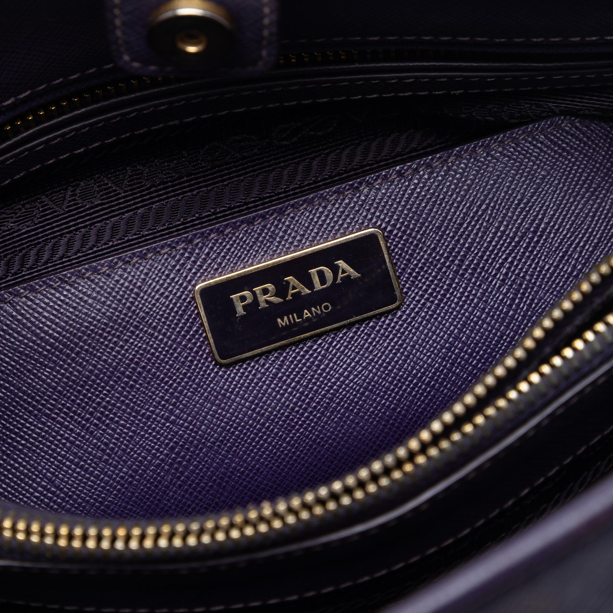 Prada Medium Saffiano Lux Open Promenade Satchel